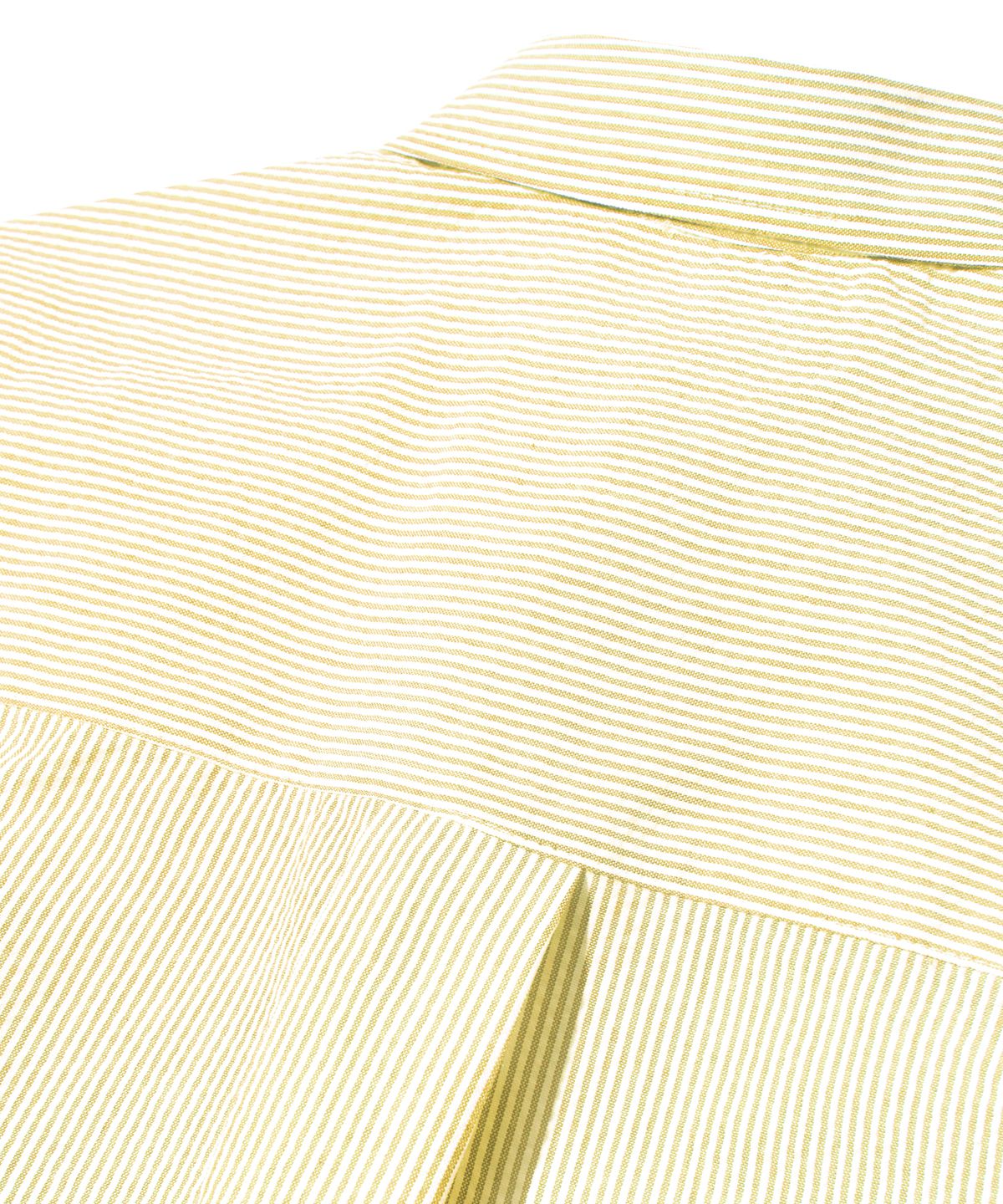 피스메이커(PIECE MAKER) SEERSUCKER POCKET CROP STRIPE SHIRTS (YELLOW)