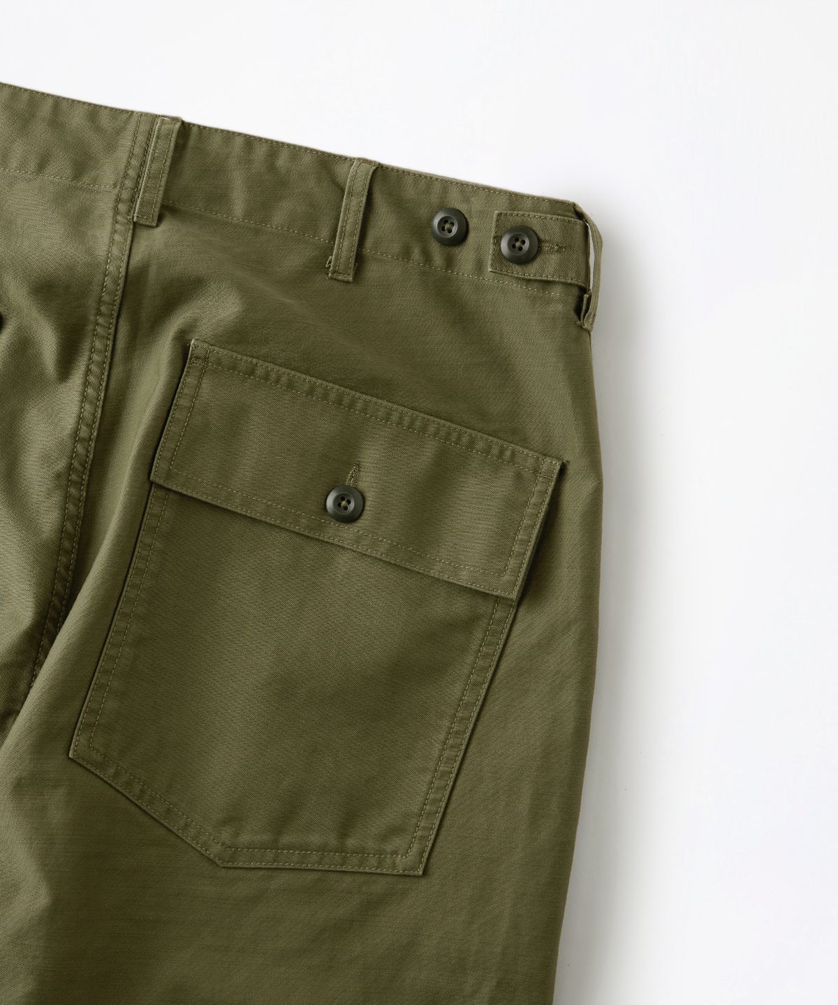 아웃스탠딩(OUTSTANDING) BACK SATIN FATIGUE PANTS (ORIGINAL FIT)_WASHED OLIVE