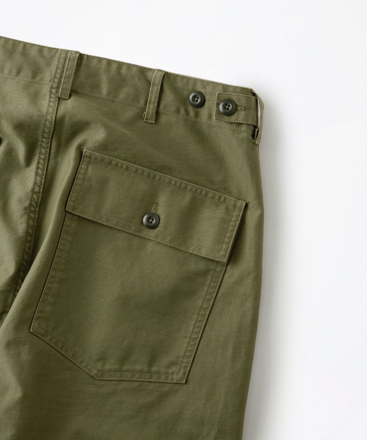 아웃스탠딩(OUTSTANDING) BACK SATIN FATIGUE PANTS(ORIGINAL FIT)_WASHED OLIVE