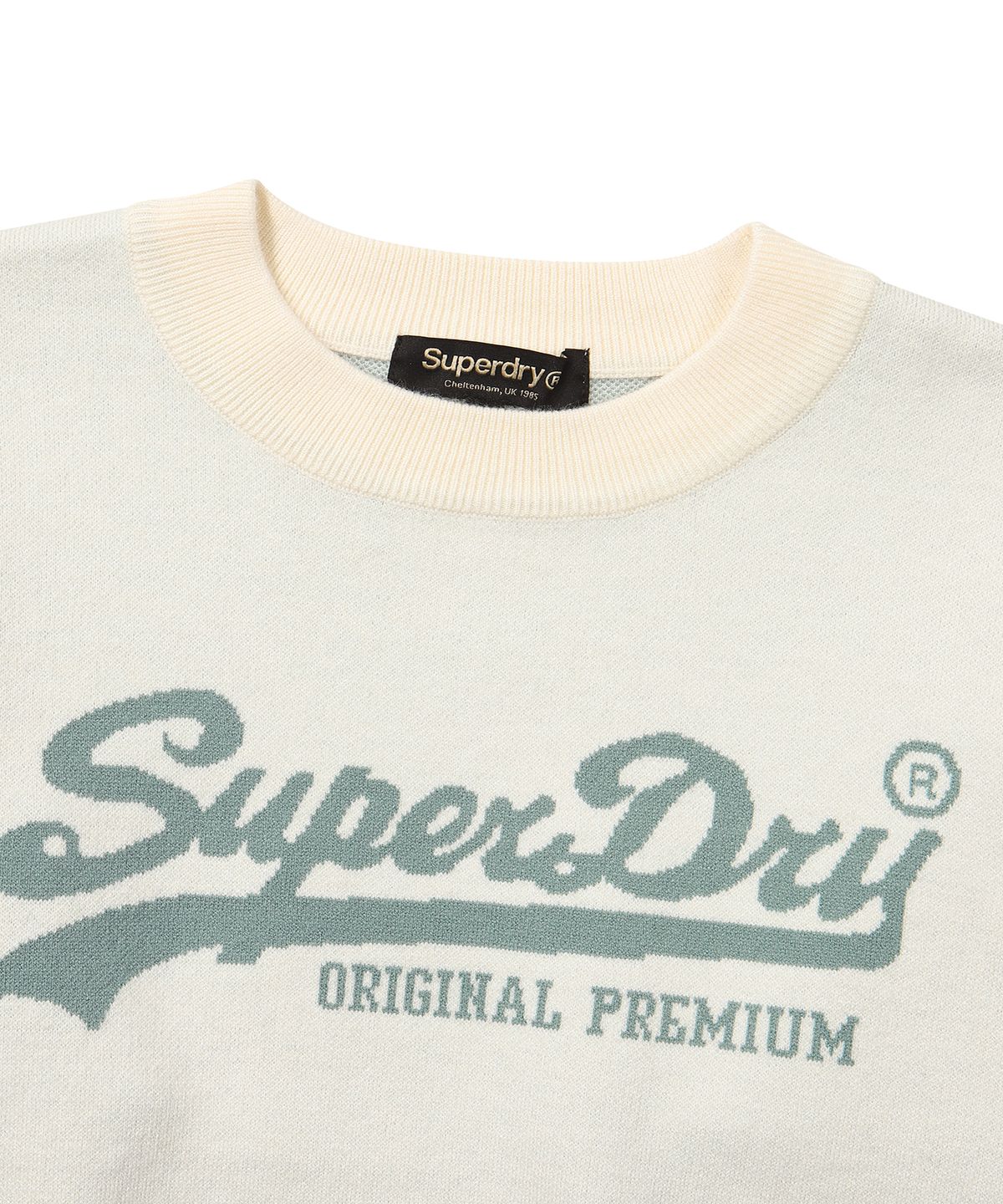 슈퍼드라이(SUPERDRY) W 에센셜 크롭 니트 아이보리