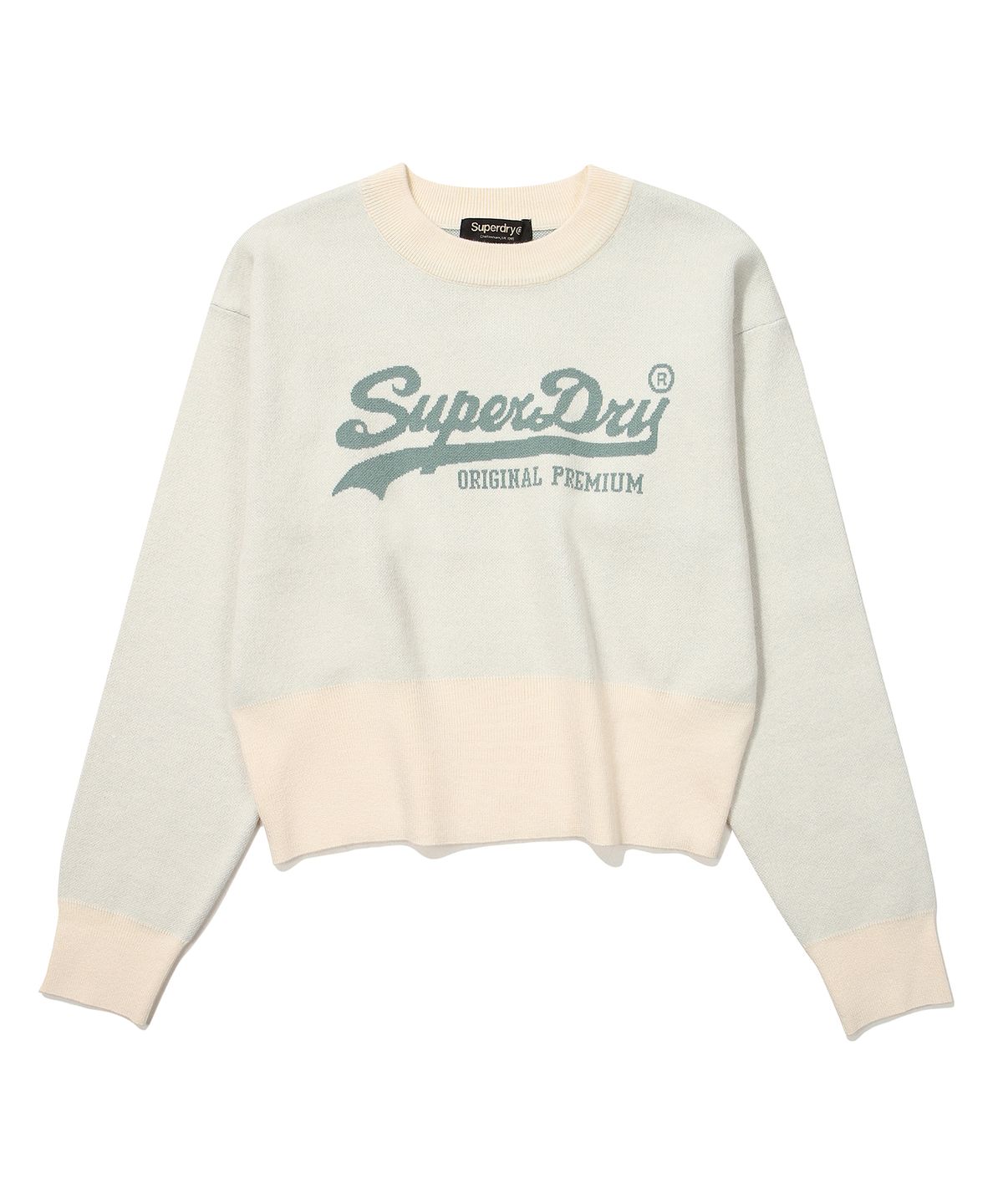 슈퍼드라이(SUPERDRY) W 에센셜 크롭 니트 아이보리