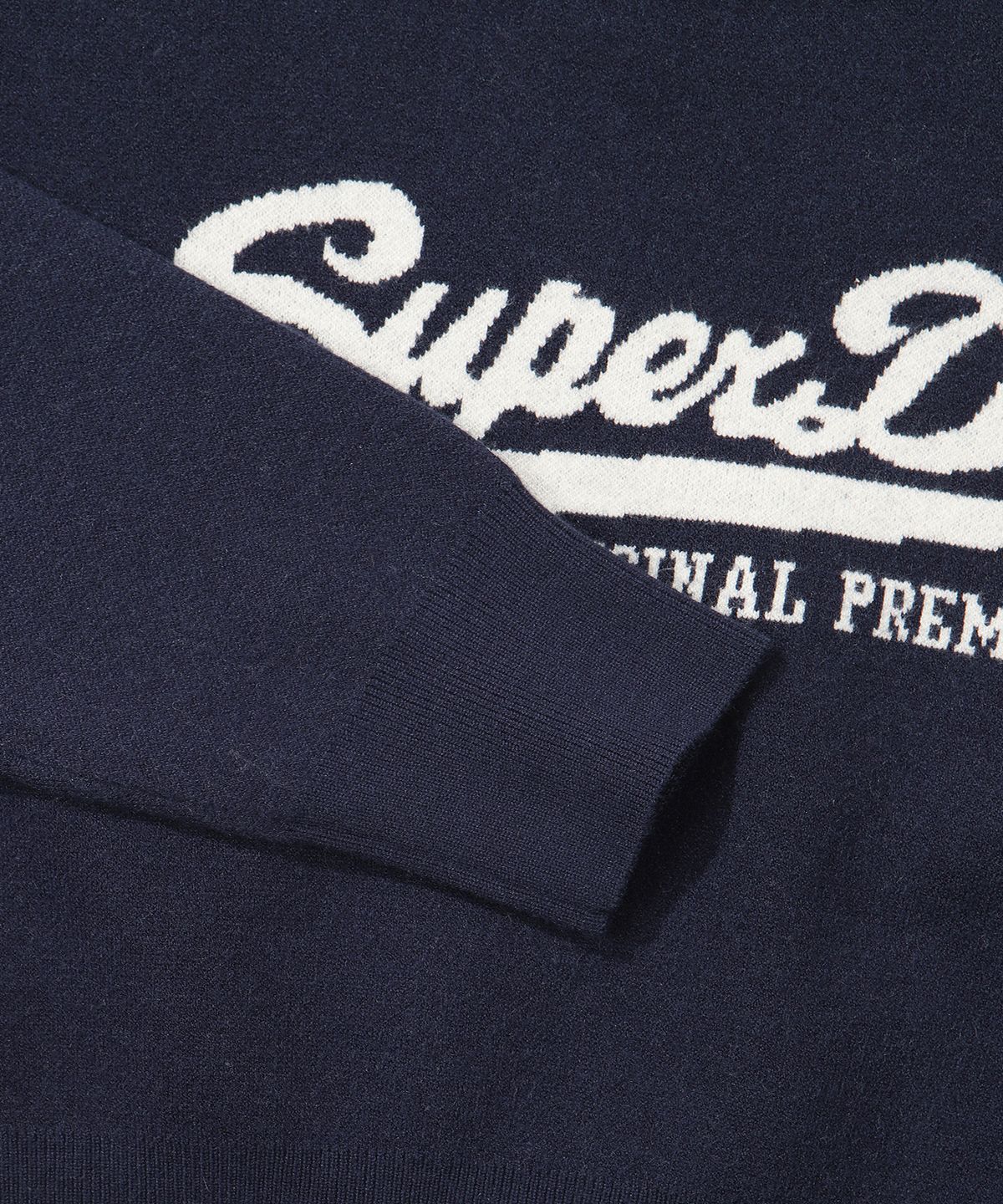 슈퍼드라이(SUPERDRY) W 에센셜 크롭 니트 네이비
