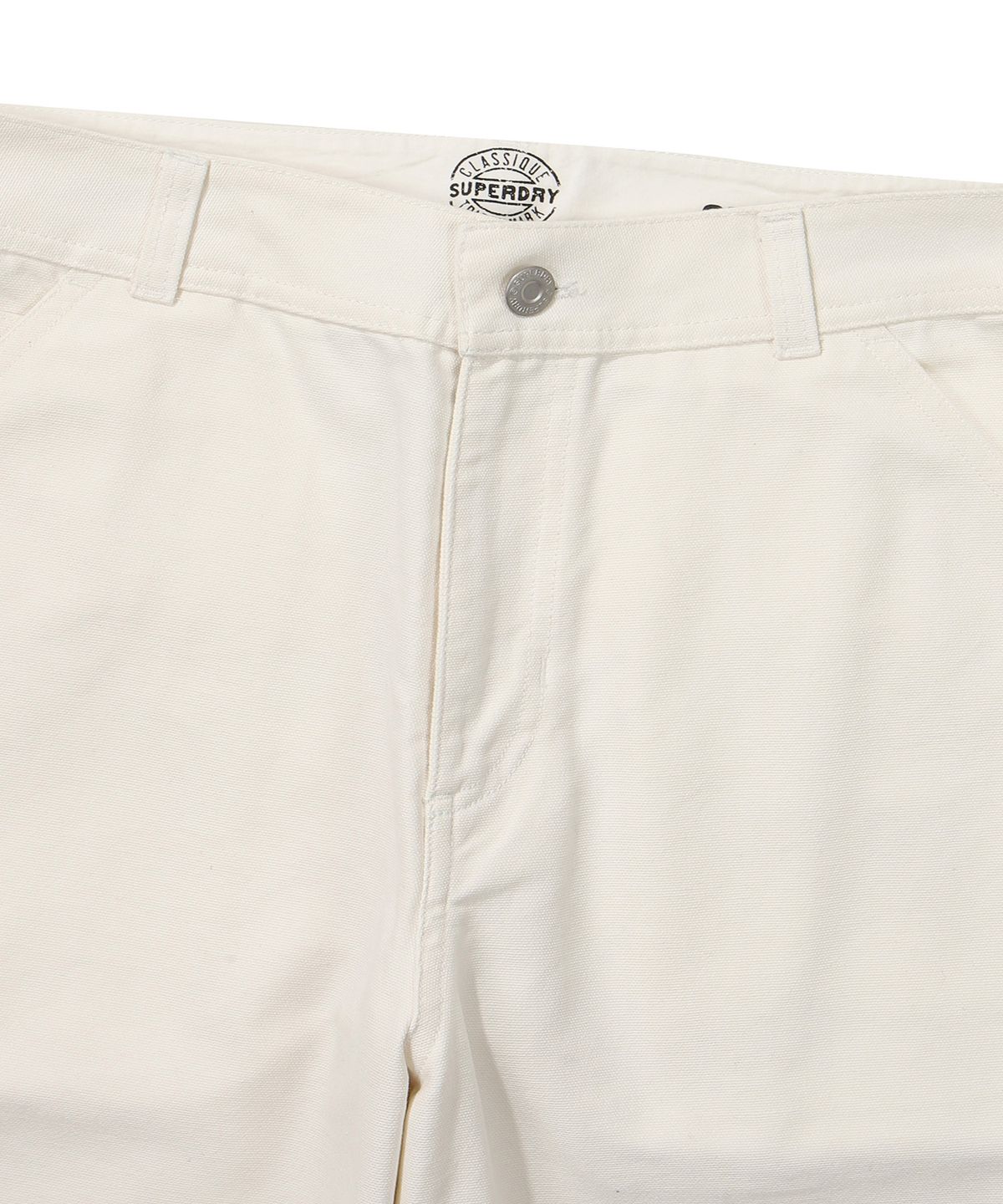 슈퍼드라이(SUPERDRY) 와이드 베이직 코튼 팬츠 아이보리