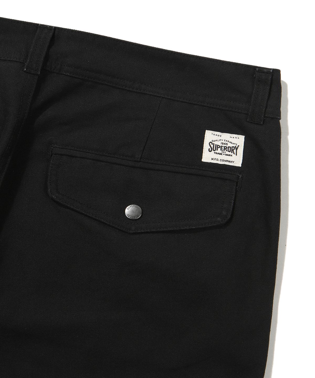 슈퍼드라이(SUPERDRY) 와이드 베이직 코튼 팬츠 블랙