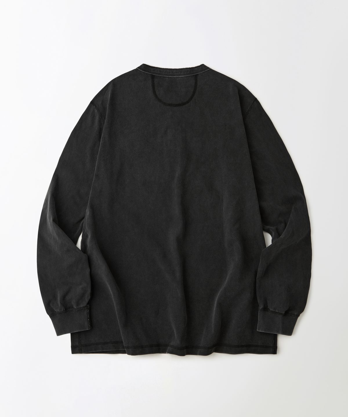아웃스탠딩(OUTSTANDING) HENLEY NECK LONG SLEEVE TEE_VINTAGE CHARCOAL