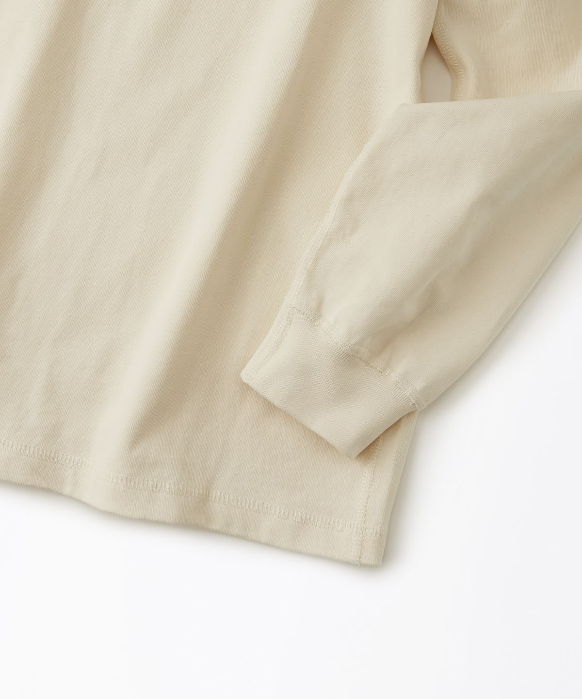 아웃스탠딩(OUTSTANDING) HENLEY NECK LONG SLEEVE TEE_NATURAL