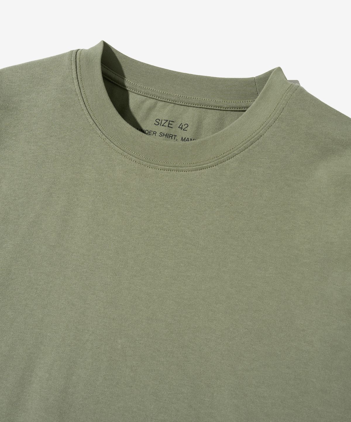 아웃스탠딩(OUTSTANDING) BASIC CREW NECK LONG SLEEVE_OLIVE