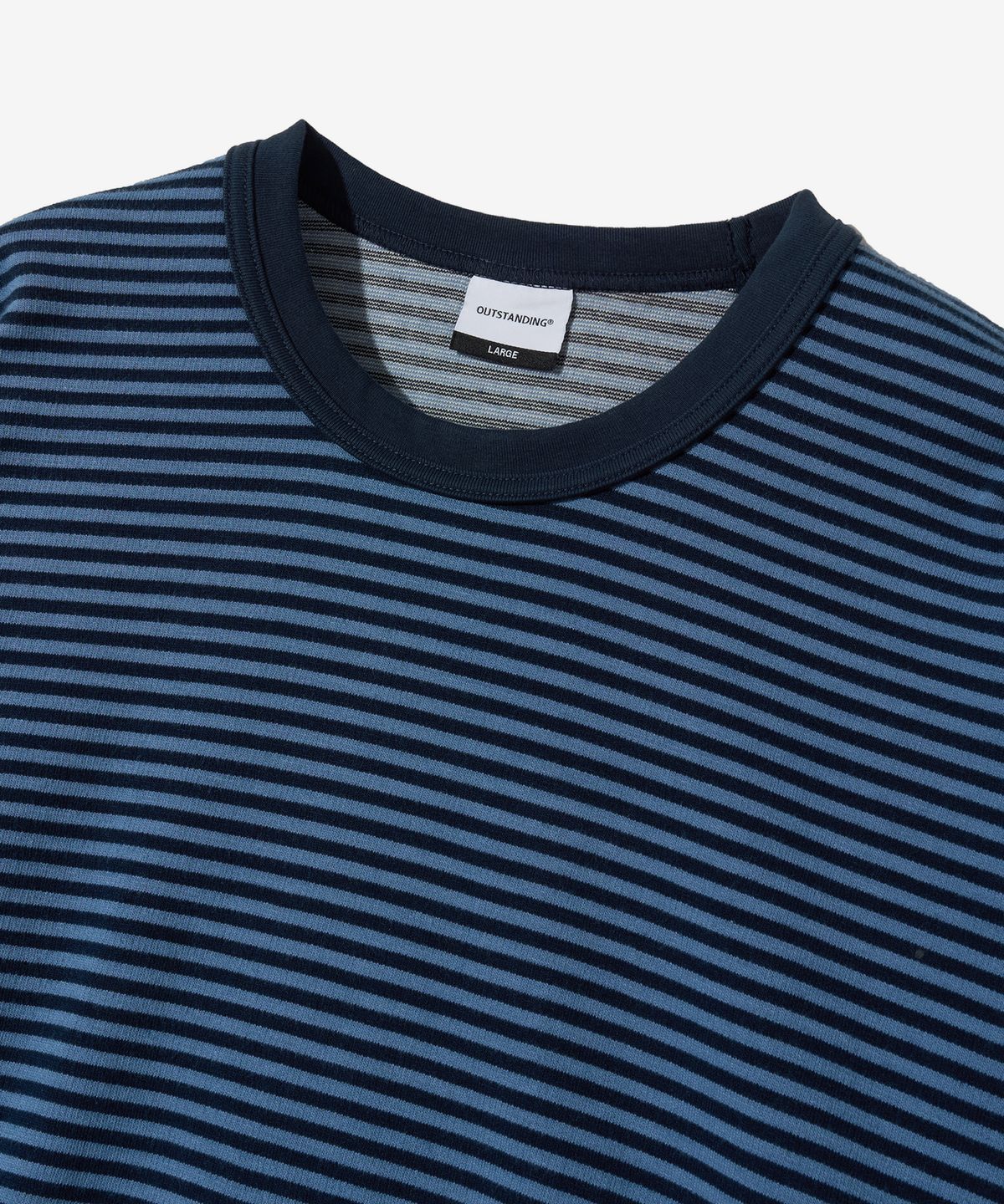 아웃스탠딩(OUTSTANDING) STRIPE CREW NECK LONG SLEEVE_BLUE/NAVY