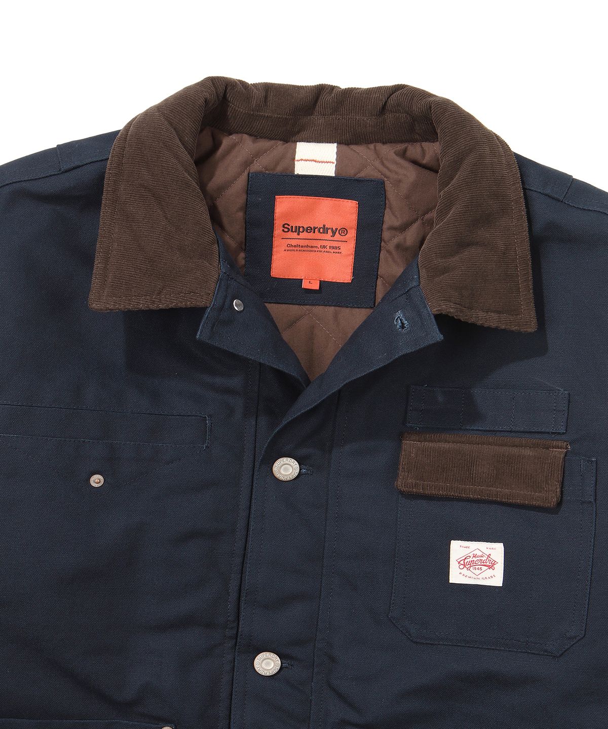 슈퍼드라이(SUPERDRY) 패디드 코튼 헌팅 자켓 네이비