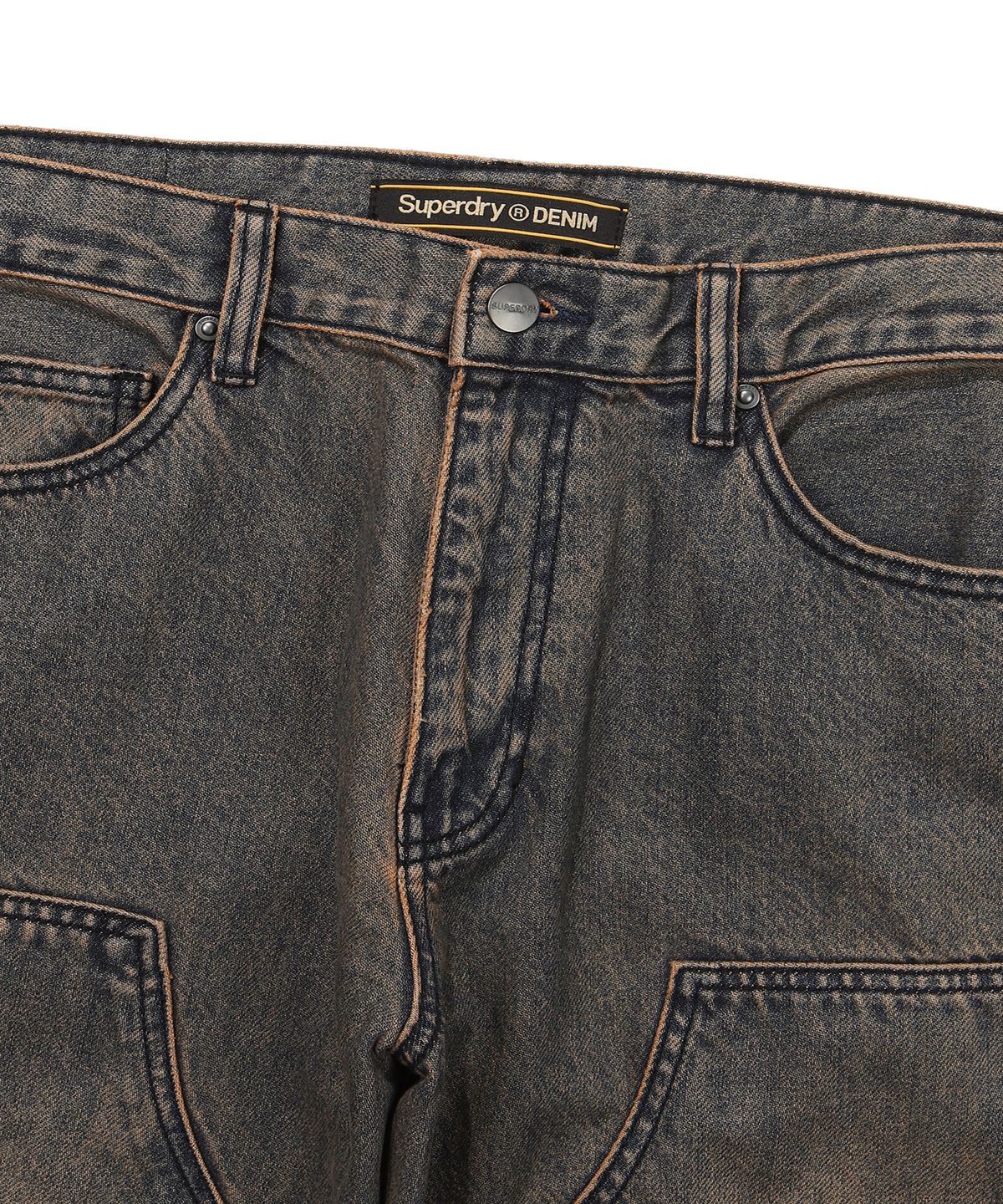 슈퍼드라이(SUPERDRY) 카펜터 빈티지 워싱 데님 팬츠 브라운