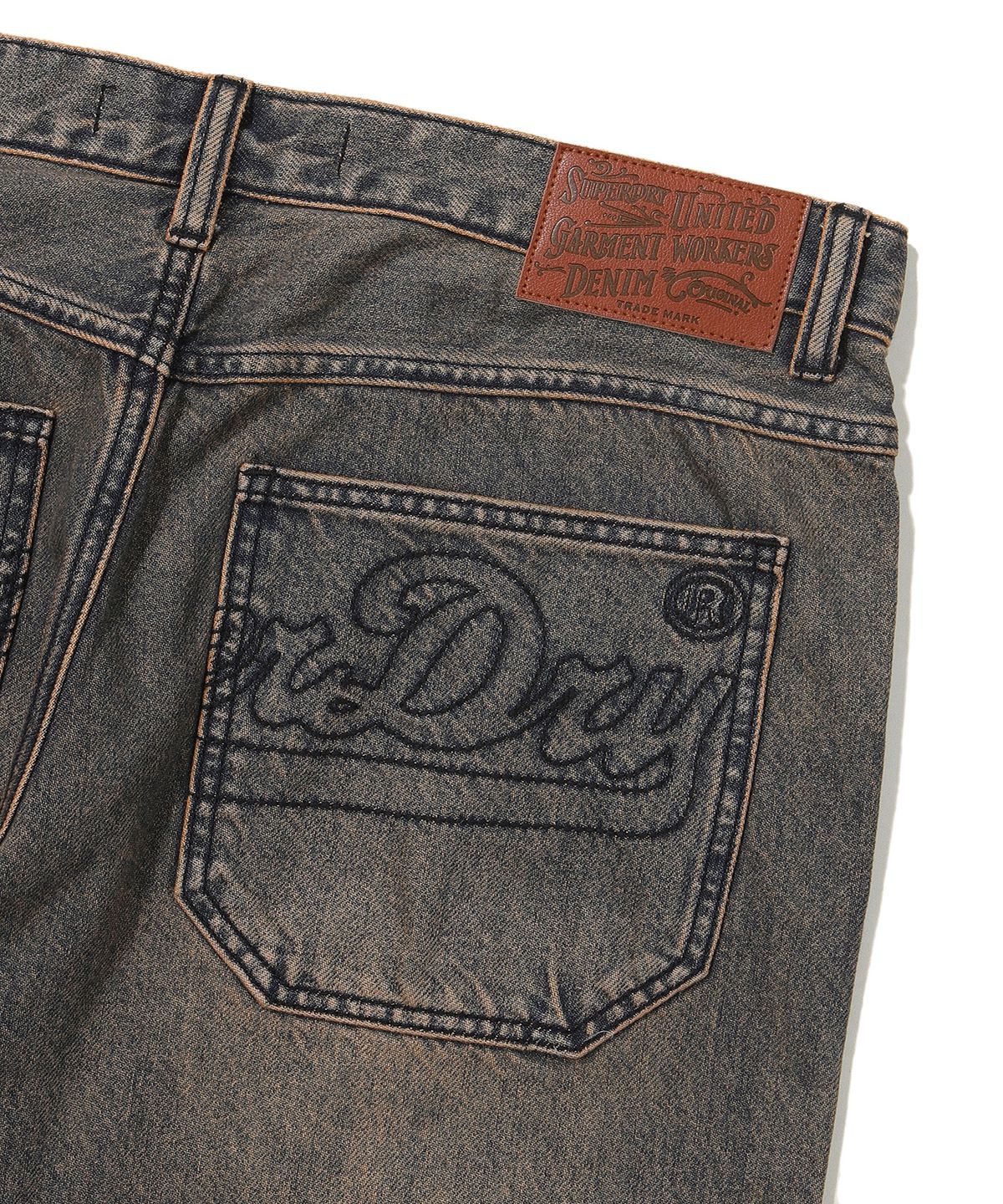 슈퍼드라이(SUPERDRY) 카펜터 빈티지 워싱 데님 팬츠 브라운