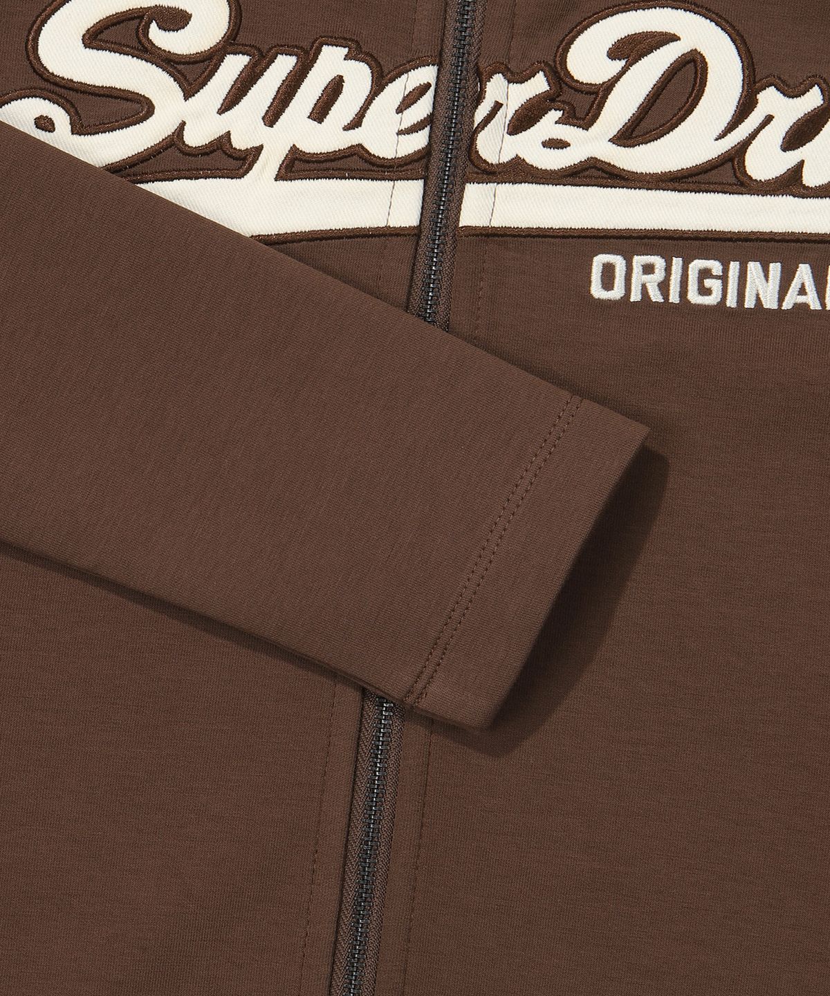 슈퍼드라이(SUPERDRY) W 헤리티지 슬림 크롭 집업 브라운