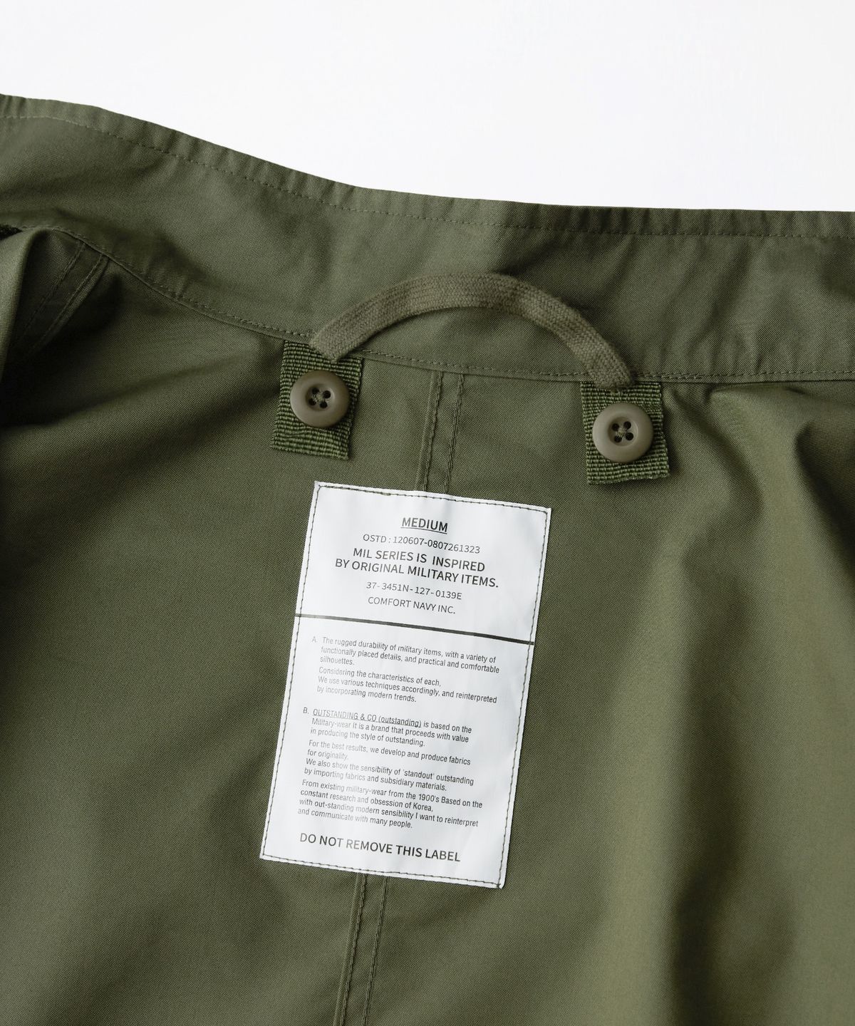 아웃스탠딩(OUTSTANDING) M-65 FISHTAIL PARKA_OLIVE