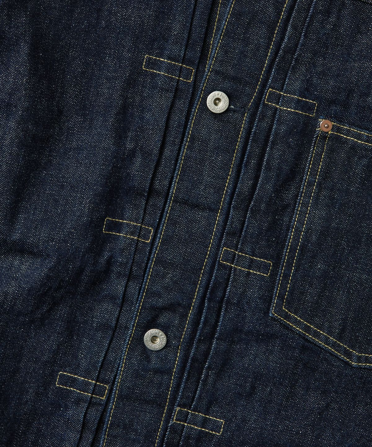 아웃스탠딩(OUTSTANDING) W.W. II SELVEDGE DENIM 1ST JACKET_INDIGO