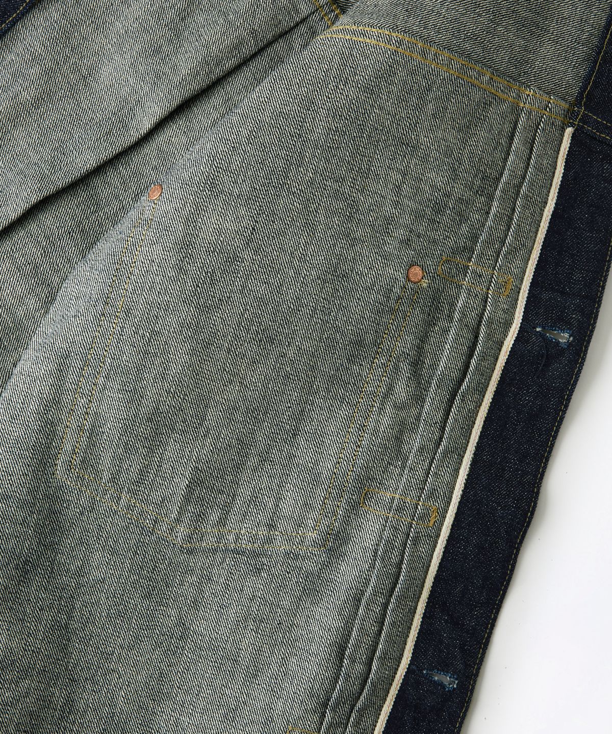 아웃스탠딩(OUTSTANDING) W.W. II SELVEDGE DENIM 1ST JACKET_INDIGO
