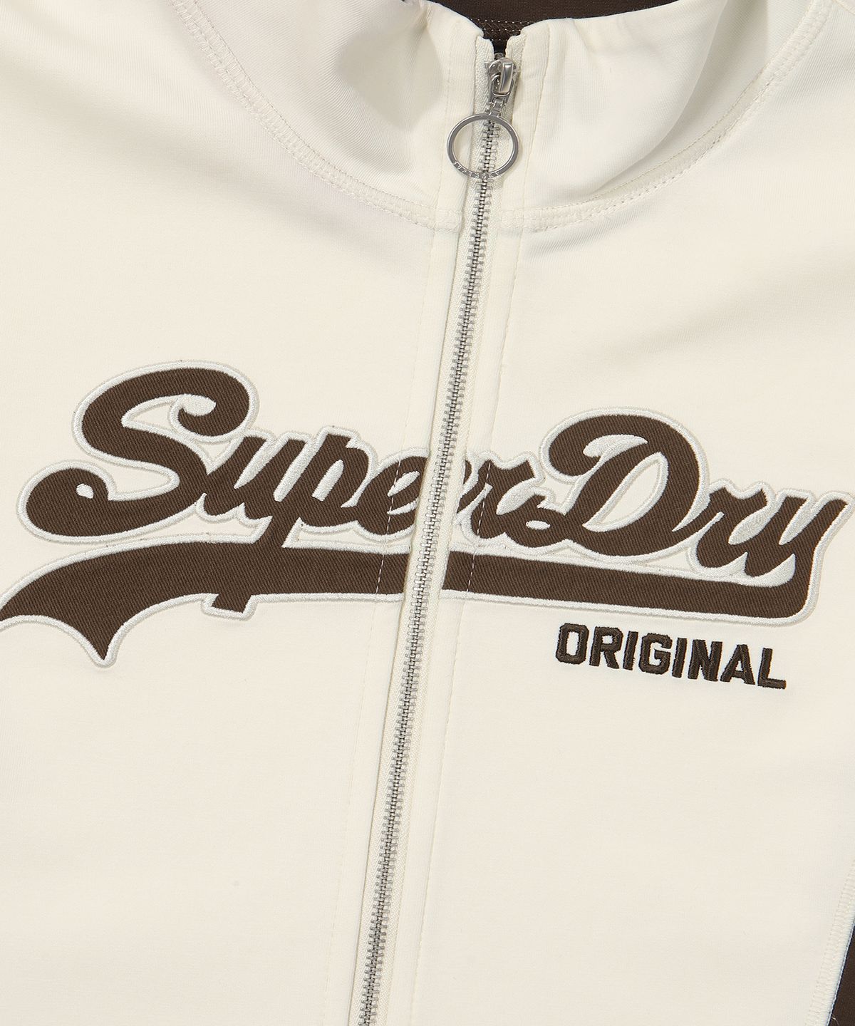 슈퍼드라이(SUPERDRY) W 헤리티지 슬림 크롭 집업 아이보리