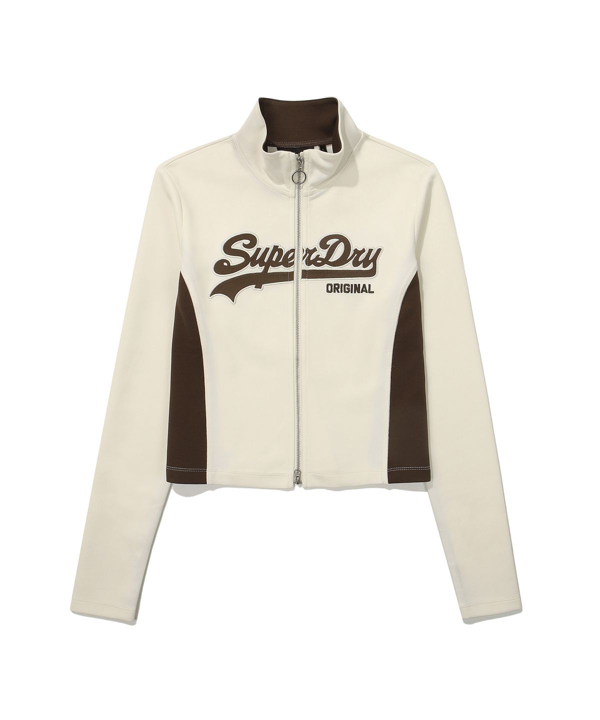 슈퍼드라이(SUPERDRY) W 헤리티지 슬림 크롭 집업 아이보리