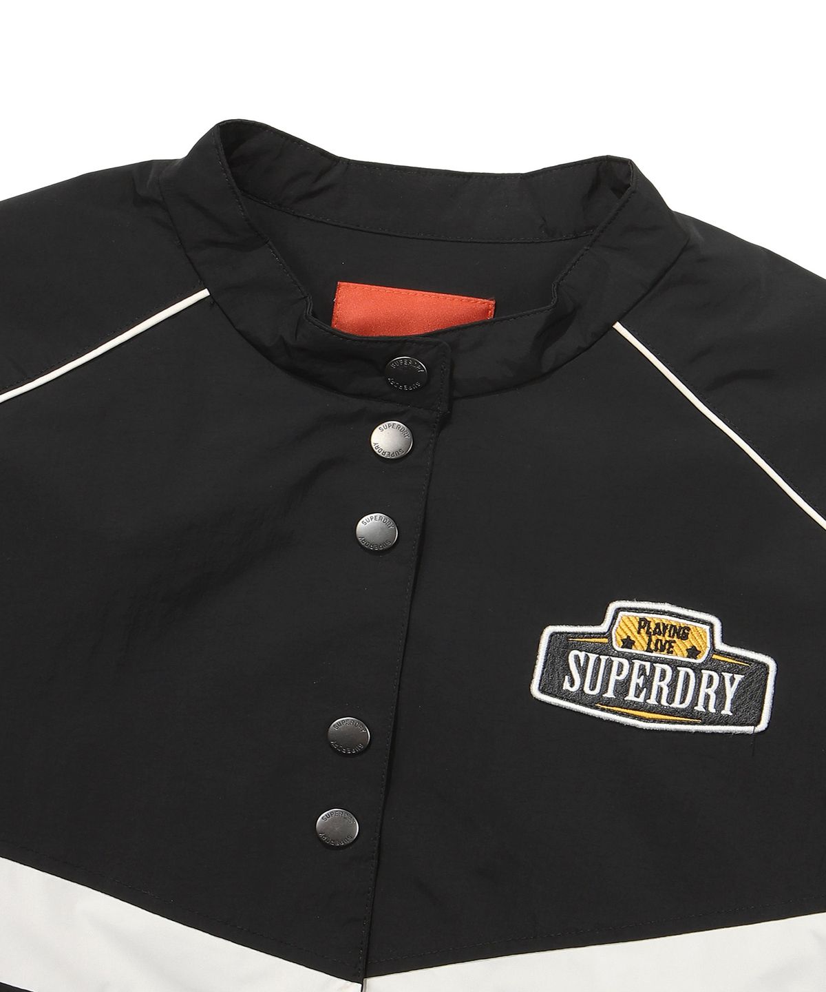 슈퍼드라이(SUPERDRY) W 나일론 레이싱 크롭 자켓 블랙