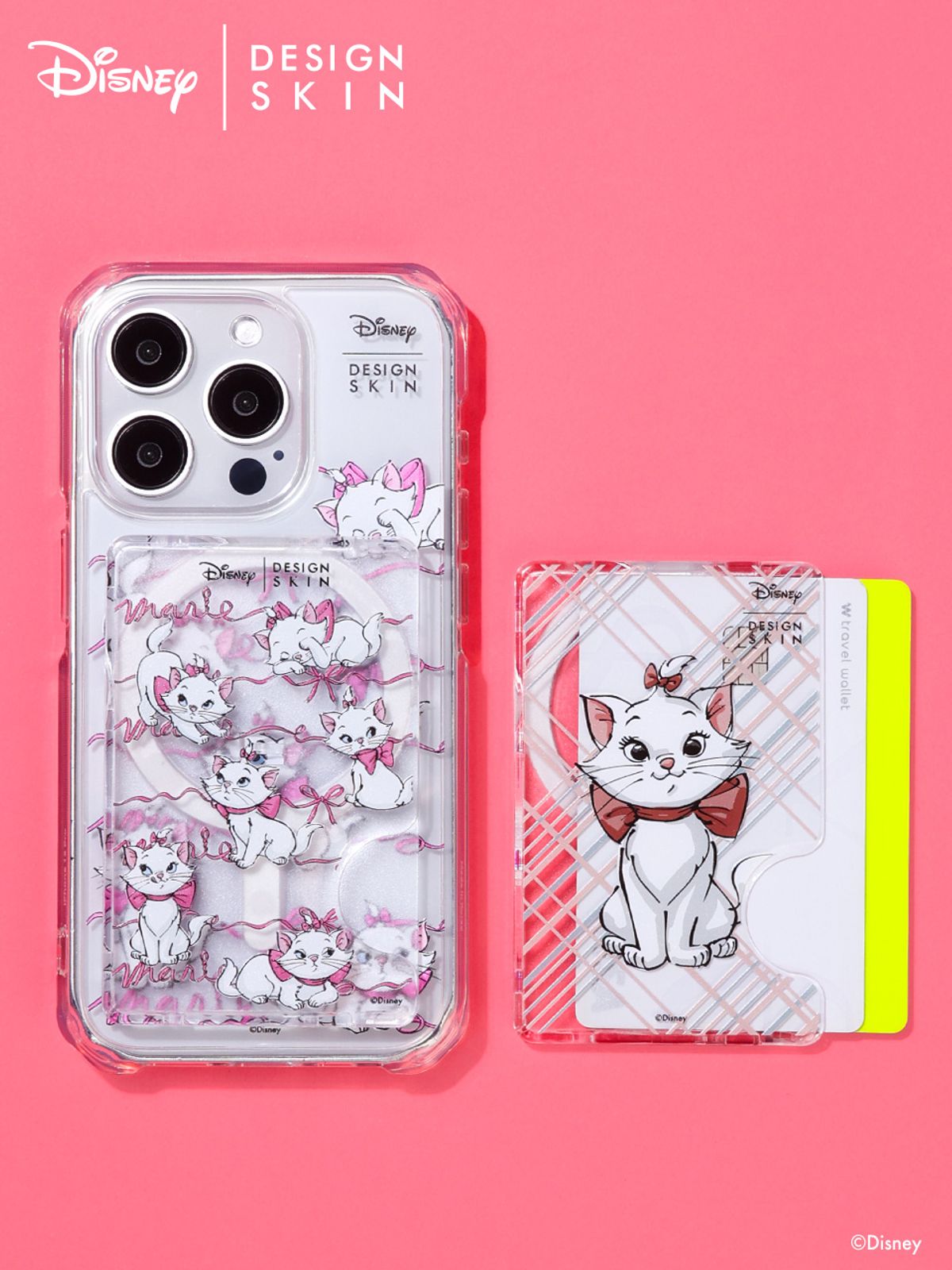 디자인스킨(DESIGNSKIN) 디즈니 맥세이프 카드 포켓 - 체크패턴 마리