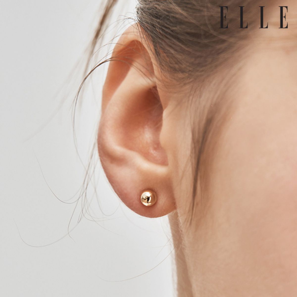 엘르주얼리(ELLEJEWELRY) 14K GF 베이직 볼 귀걸이 ELGPEE525