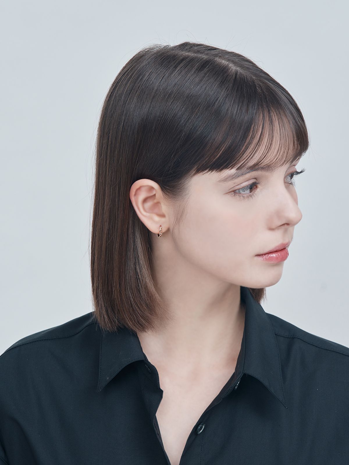 엘르주얼리(ELLEJEWELRY) 14K Goldplated 투라인 링 귀걸이 ELGPEE516