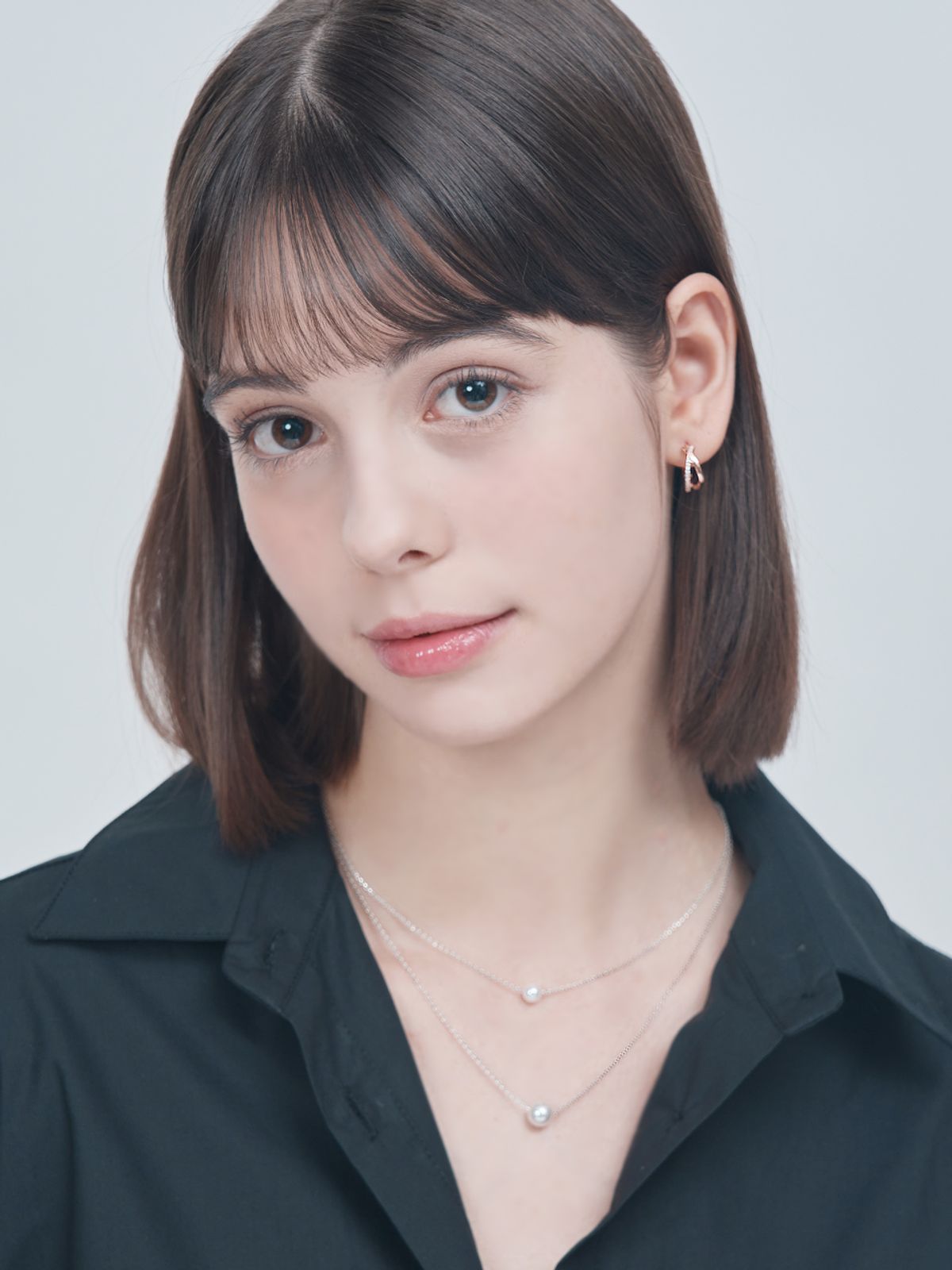 엘르주얼리(ELLEJEWELRY) 14K Goldplated 크로스 큐빅 링 귀걸이 ELGPEE515