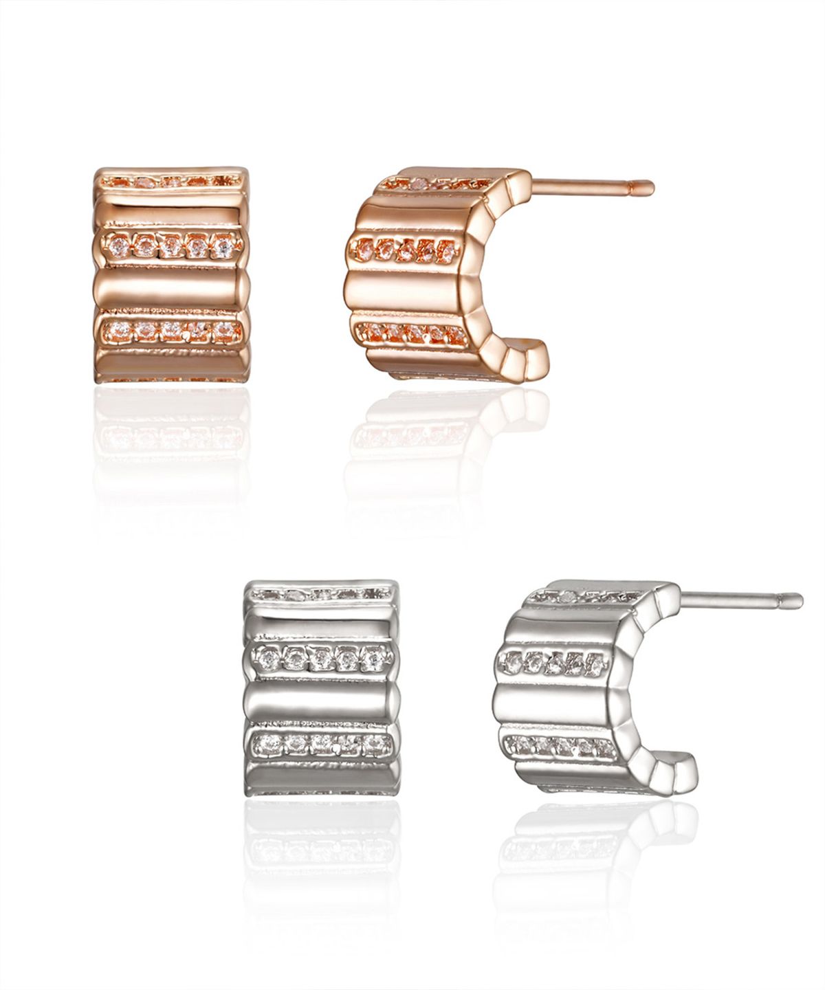엘르주얼리(ELLEJEWELRY) 14K GF 엘라 원터널스 큐빅 귀걸이 ELGPEE500