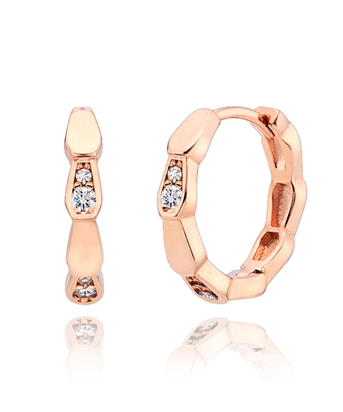엘르주얼리(ELLEJEWELRY) 14K GF 큐빅 포인트 원터치 귀걸이 ELGPEE506