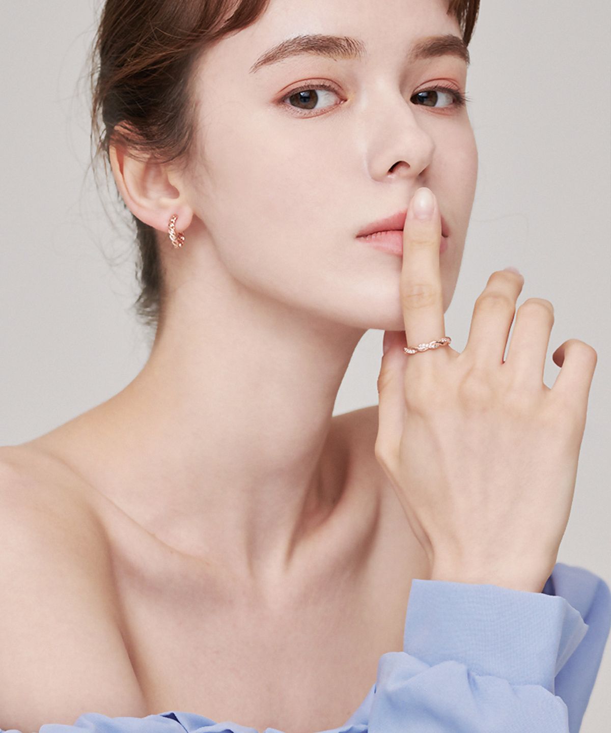 엘르주얼리(ELLEJEWELRY) 롤링 큐빅 원터치 귀걸이 ELGPEE485