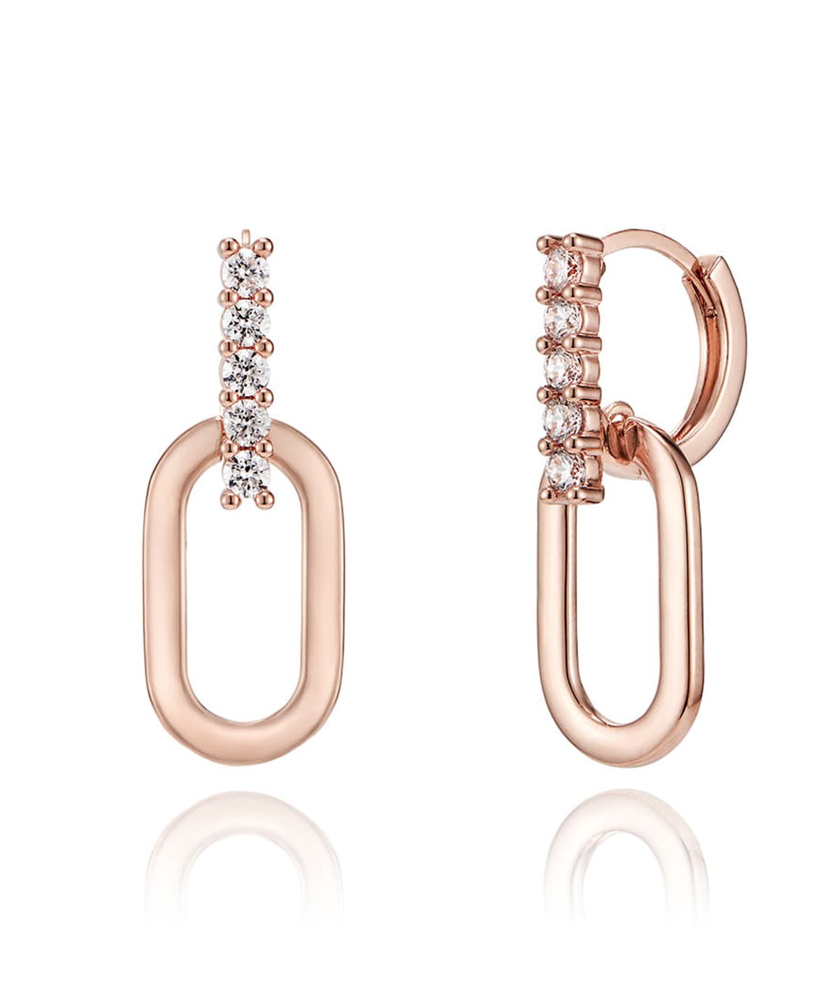 엘르주얼리(ELLEJEWELRY) 14K GF 캐스퍼 큐빅 원터치 귀걸이 ELGPEE444