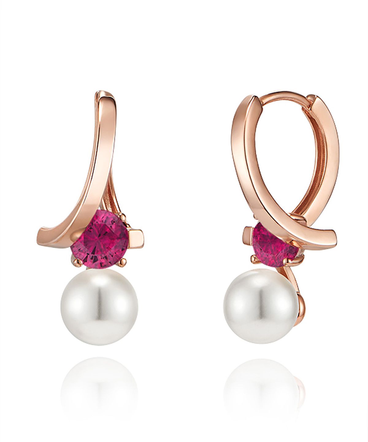 엘르주얼리(ELLEJEWELRY) 14K GF 웨이브 진주 원터치 귀걸이 ELGPEE430