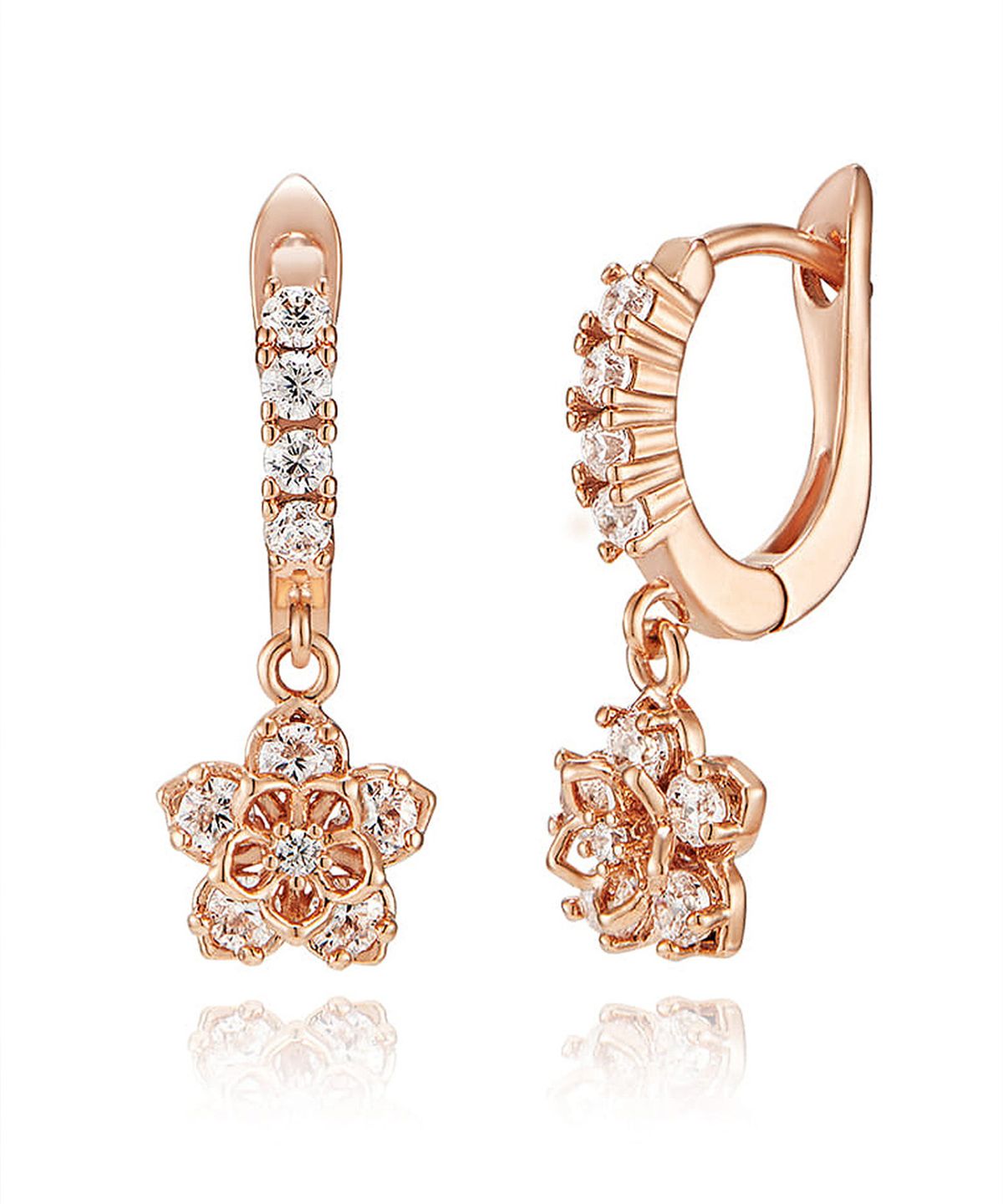엘르주얼리(ELLEJEWELRY) 14K GF 블라썸 큐빅 원터치 귀걸이 ELGPEE426