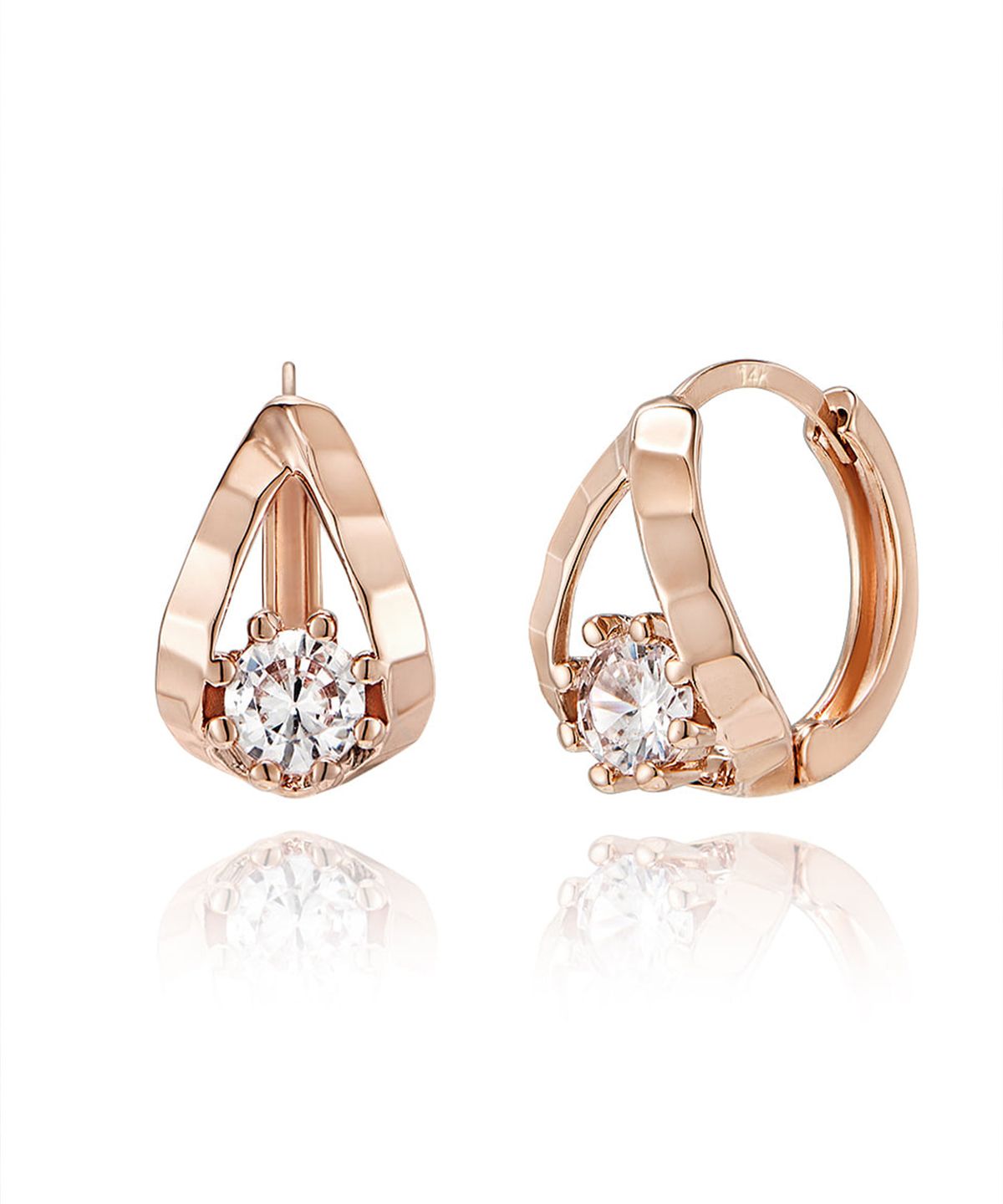 엘르주얼리(ELLEJEWELRY) 14K GF 스파클링 원터치 귀걸이 ELGPEE414