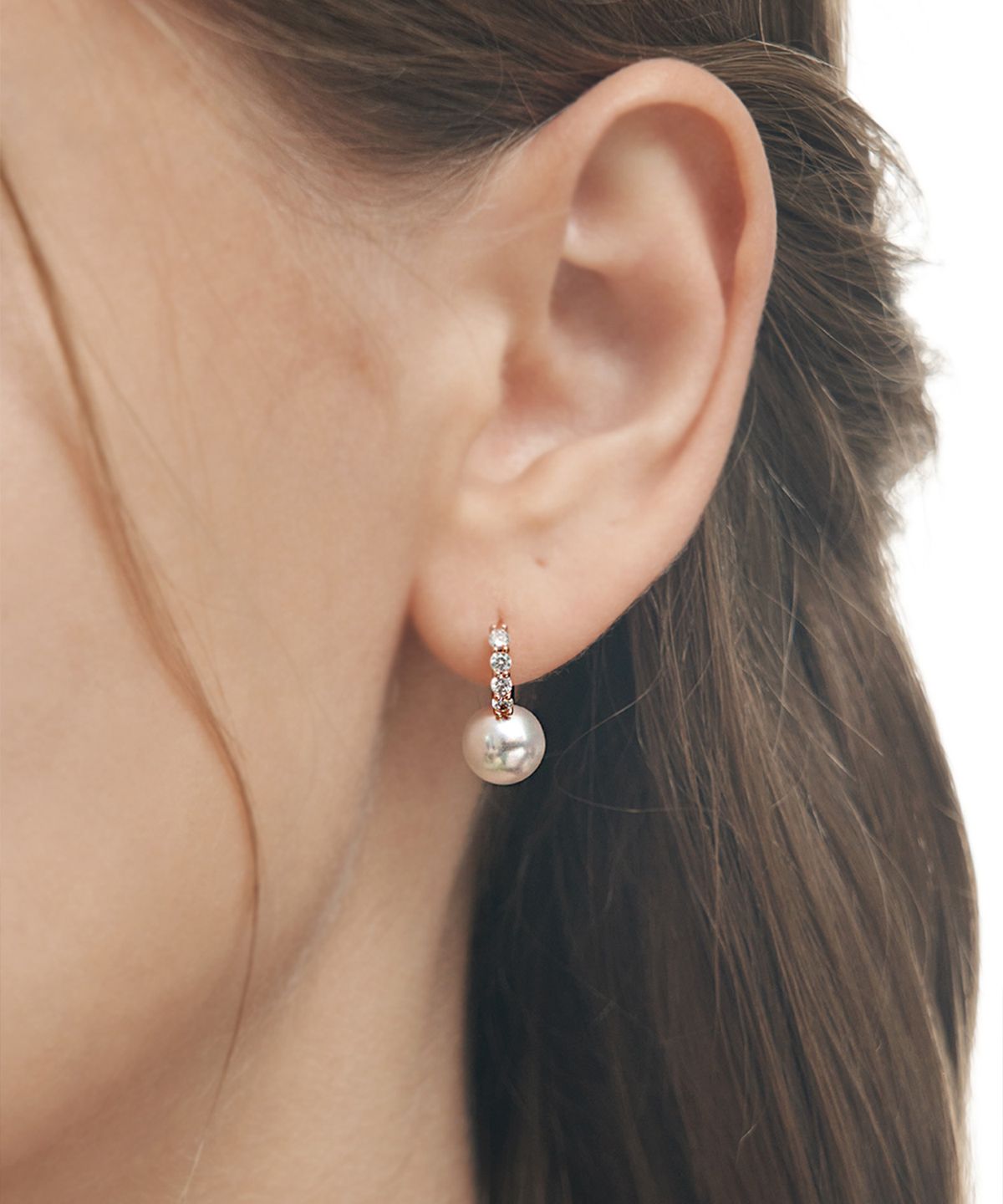 엘르주얼리(ELLEJEWELRY) 14K GF 블링 진주 원터치 귀걸이 ELGPEE362