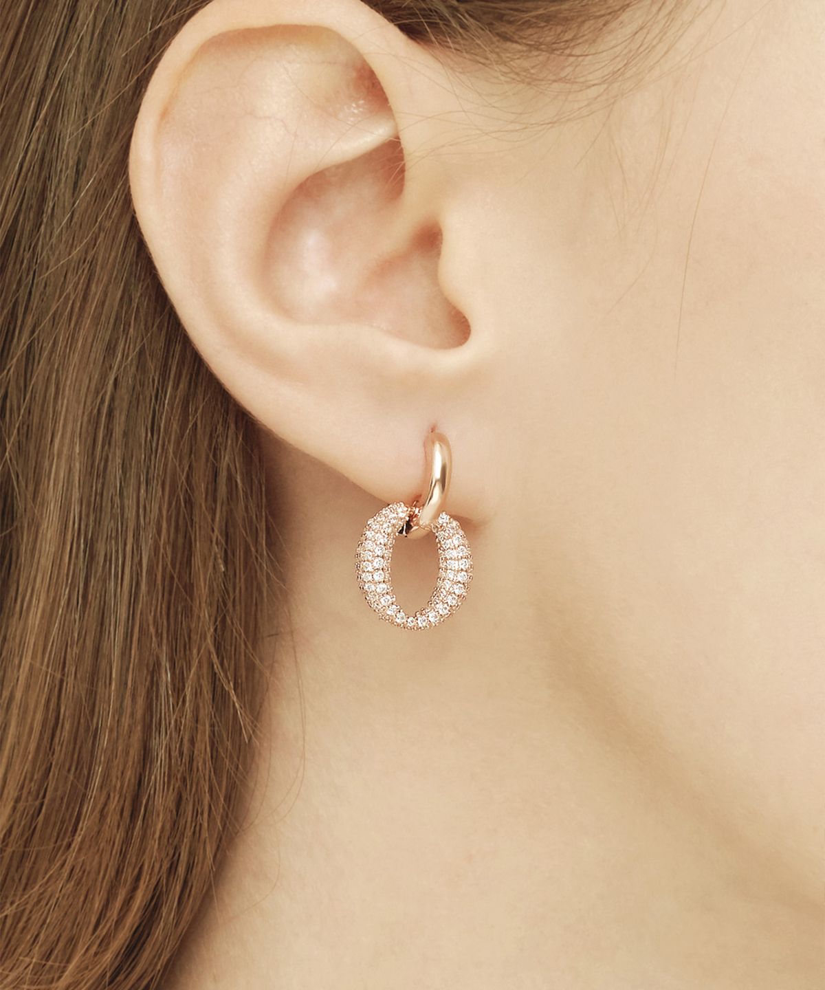 엘르주얼리(ELLEJEWELRY) 14K GF 드레스 블링 원터치 귀걸이 ELGPEE365