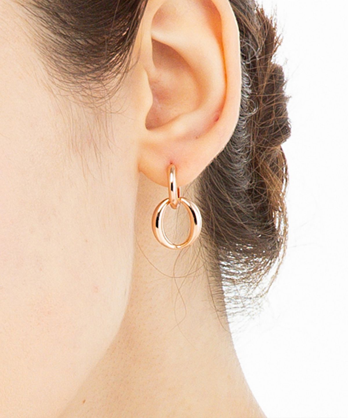 엘르주얼리(ELLEJEWELRY) 14K GF 드레스 플랫 원터치 귀걸이 ELGPEE367