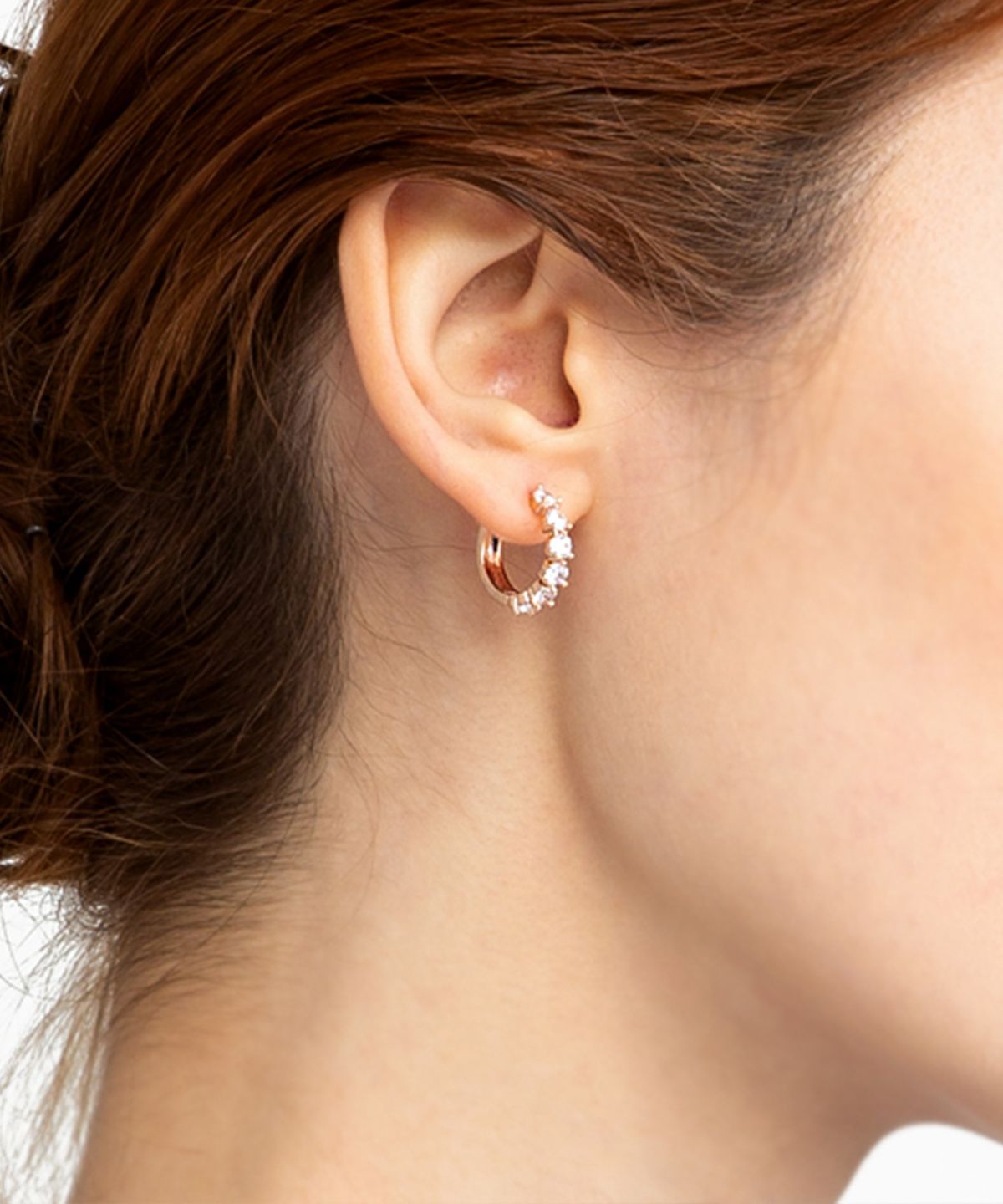 엘르주얼리(ELLEJEWELRY) 14K GF 큐빅 라인 원터치 귀걸이 ELGPEE348