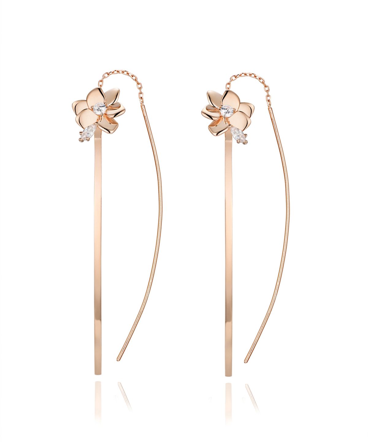 엘르주얼리(ELLEJEWELRY) 플라워 라인 드롭 귀걸이 ELSPEE337