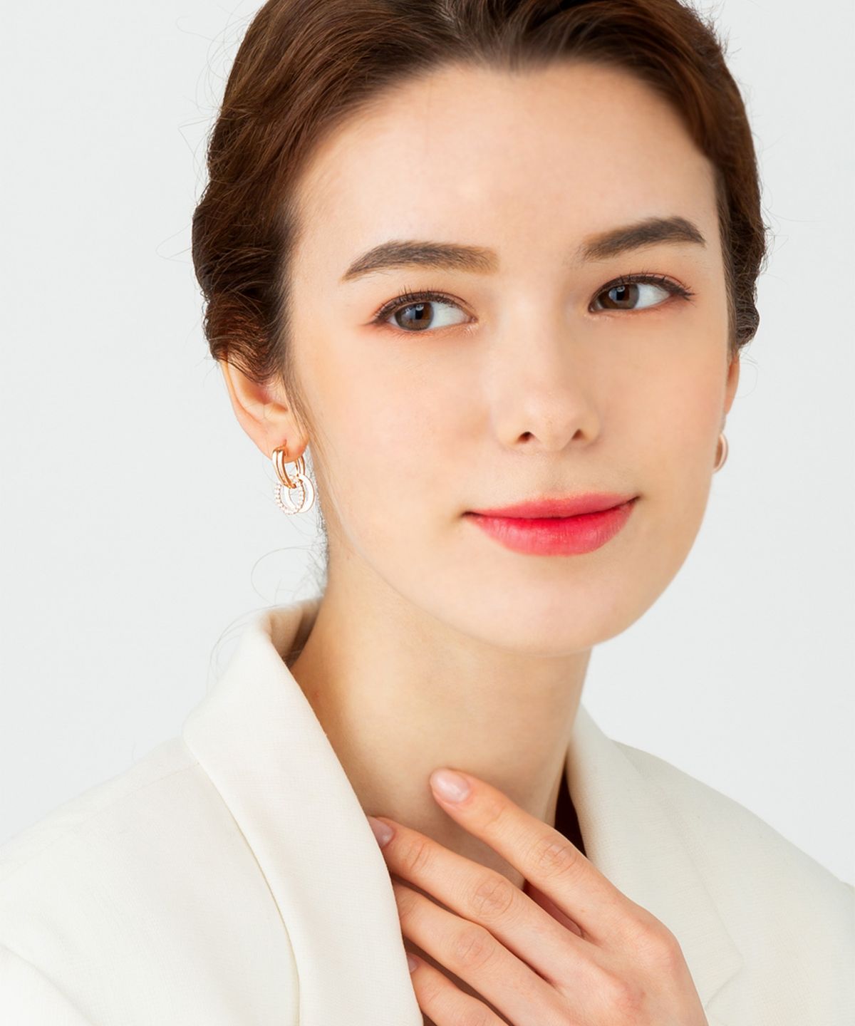엘르주얼리(ELLEJEWELRY) 14K GF 투 써클 원터치 귀걸이 ELGPEE305