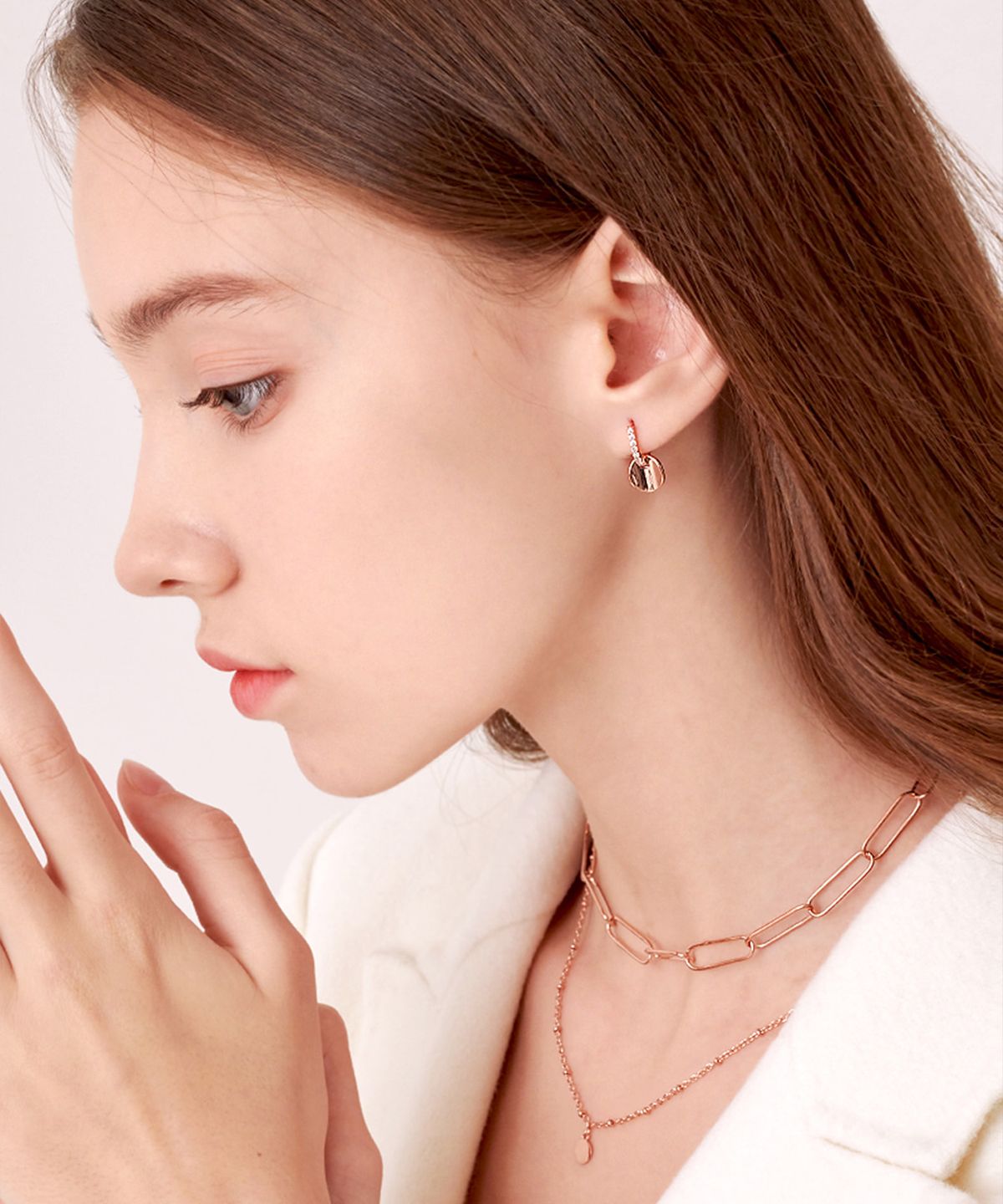 엘르주얼리(ELLEJEWELRY) 14K GF 2WAY 코인 원터치 귀걸이 ELGPEE202