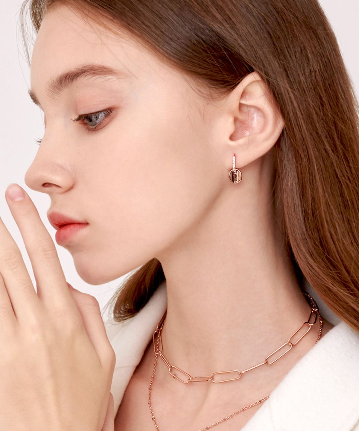 엘르주얼리(ELLEJEWELRY) 14K GF 2WAY 코인 원터치 귀걸이 ELGPEE202