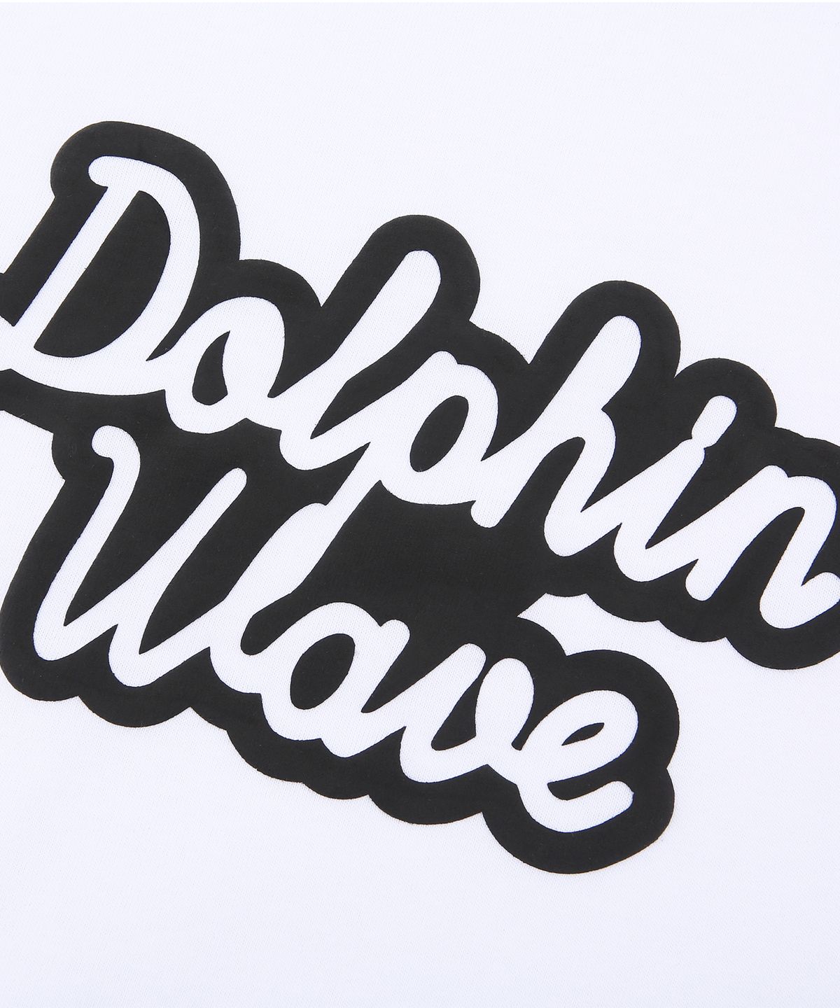 돌핀웨이브어패럴(DOLPHIN WAVE APPAREL) [2팩]돌핀 발포 프린트 빅로고 링거 반팔티셔츠 블랙+화이트