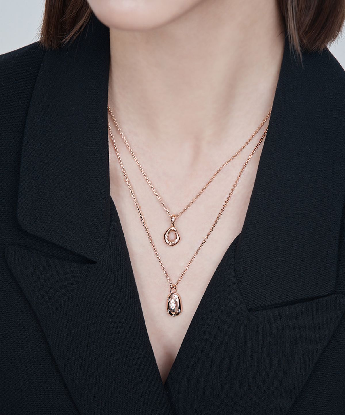 엘르주얼리(ELLEJEWELRY) 비비드 파티 듀얼큐빅 목걸이 ELBRNN214