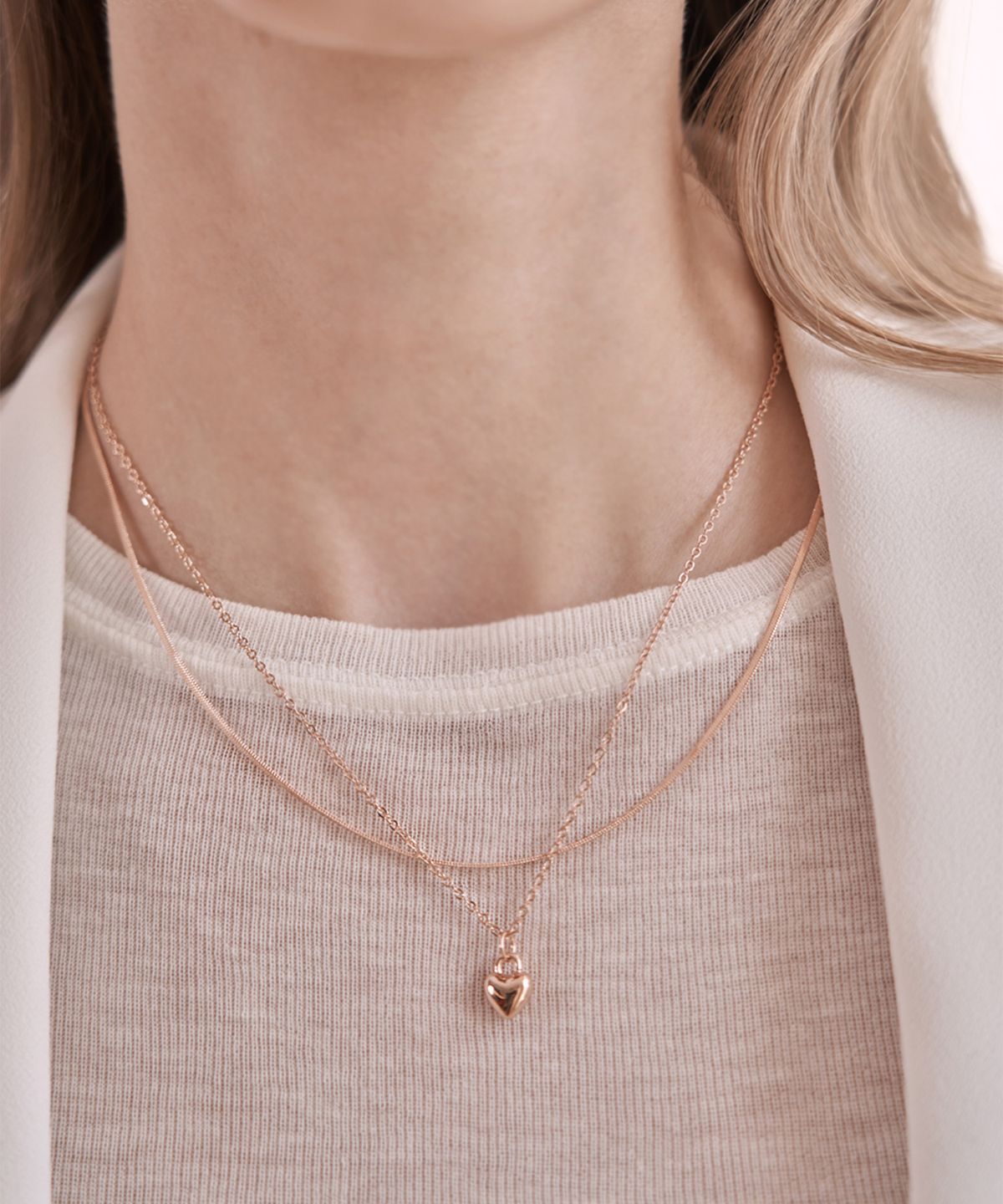 엘르주얼리(ELLEJEWELRY) 하트 레이어드 목걸이 ELBRNN191