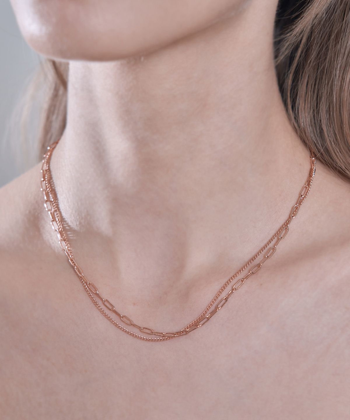 엘르주얼리(ELLEJEWELRY) 클립 체인 레이어드 목걸이 ELBRNN188