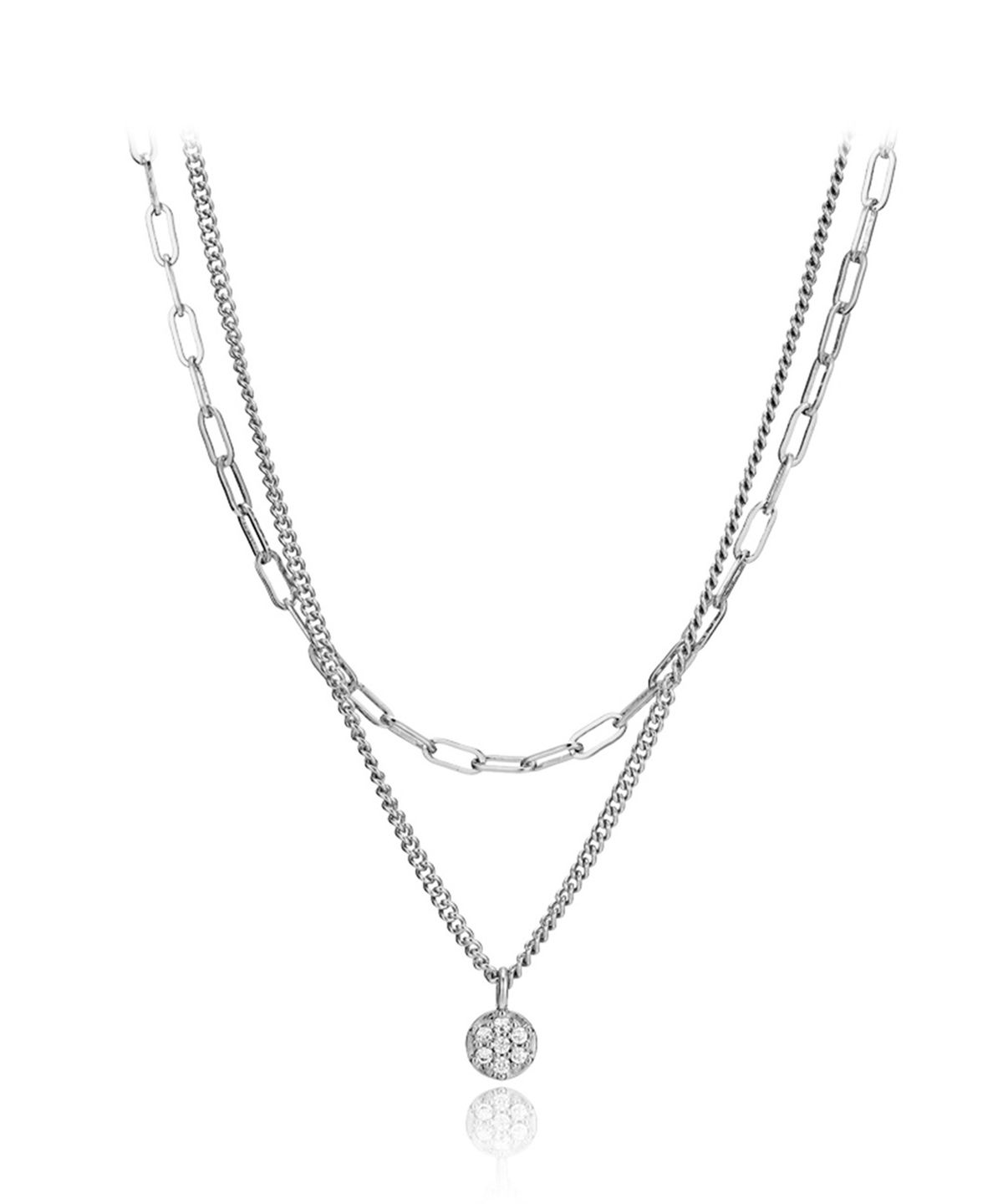 엘르주얼리(ELLEJEWELRY) 체인 레이어드 블링 목걸이 ELBRNN143