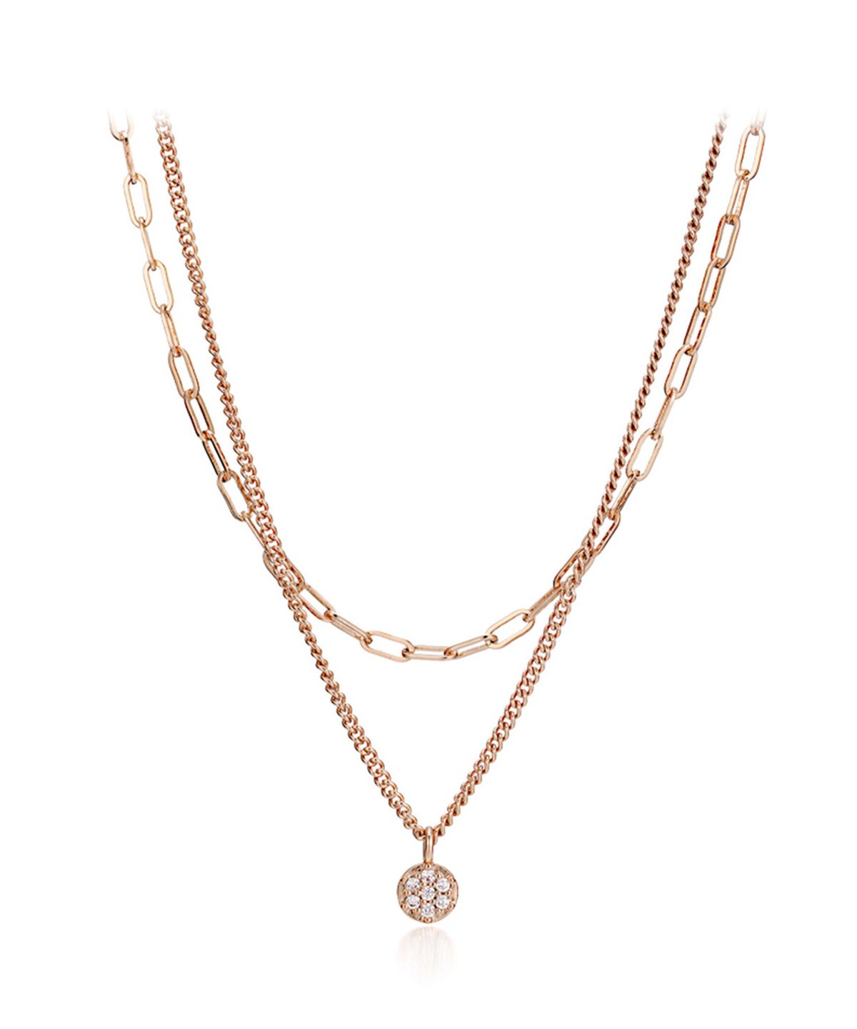엘르주얼리(ELLEJEWELRY) 체인 레이어드 블링 목걸이 ELBRNN143