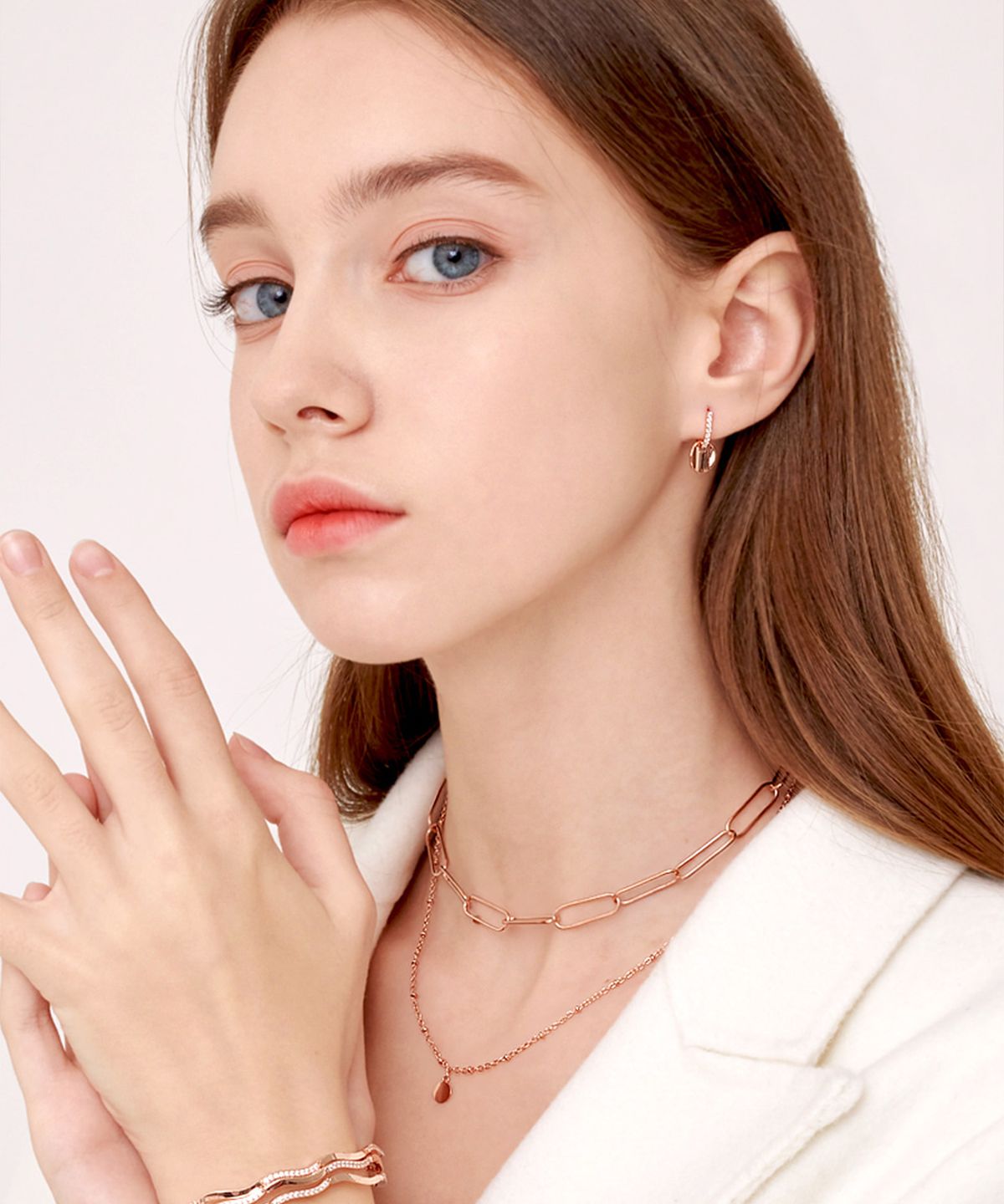 엘르주얼리(ELLEJEWELRY) 유니크 레이어드 목걸이 ELBRNN091