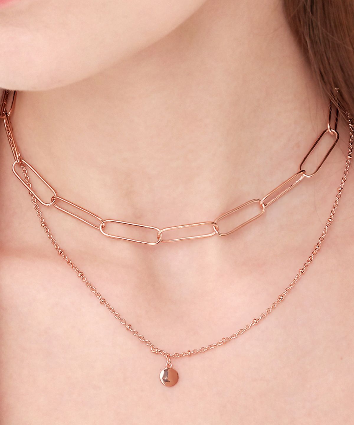 엘르주얼리(ELLEJEWELRY) 유니크 레이어드 목걸이 ELBRNN091