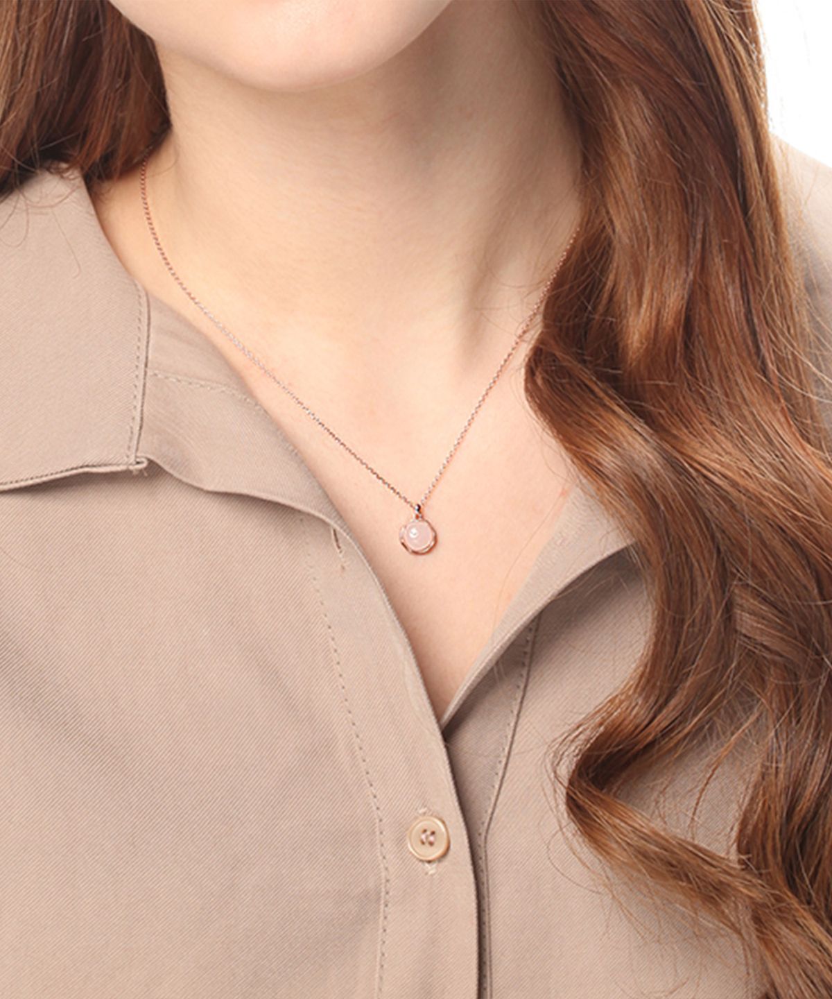 엘르주얼리(ELLEJEWELRY) 로즈쿼츠 목걸이 ELBRNN053